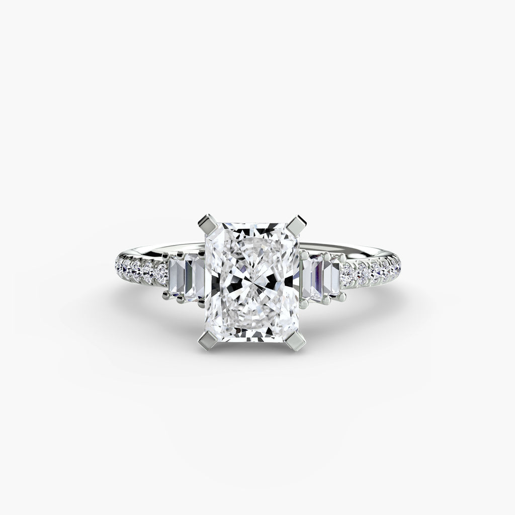 Anello solitario con pavé — montatura, gambo 2,4 mm
