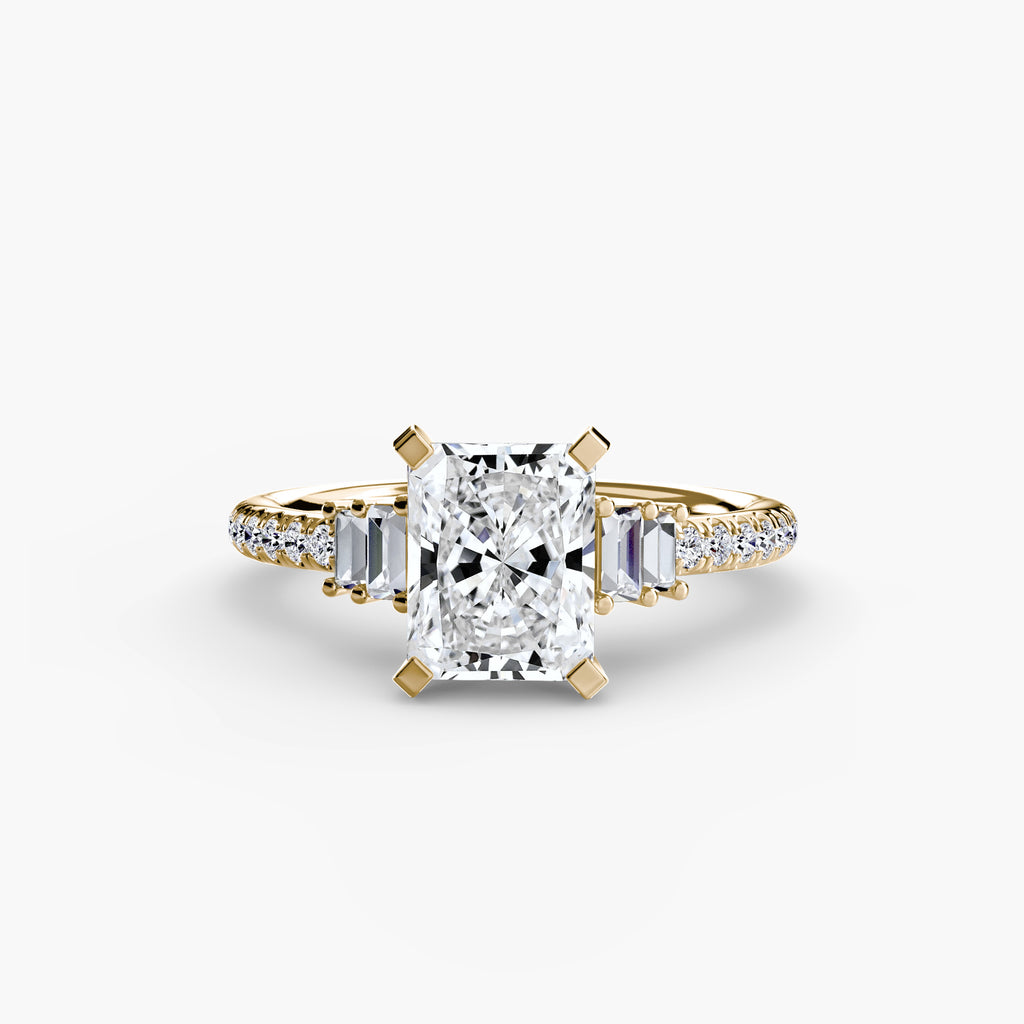 Anello solitario con pavé — montatura, gambo 2,4 mm