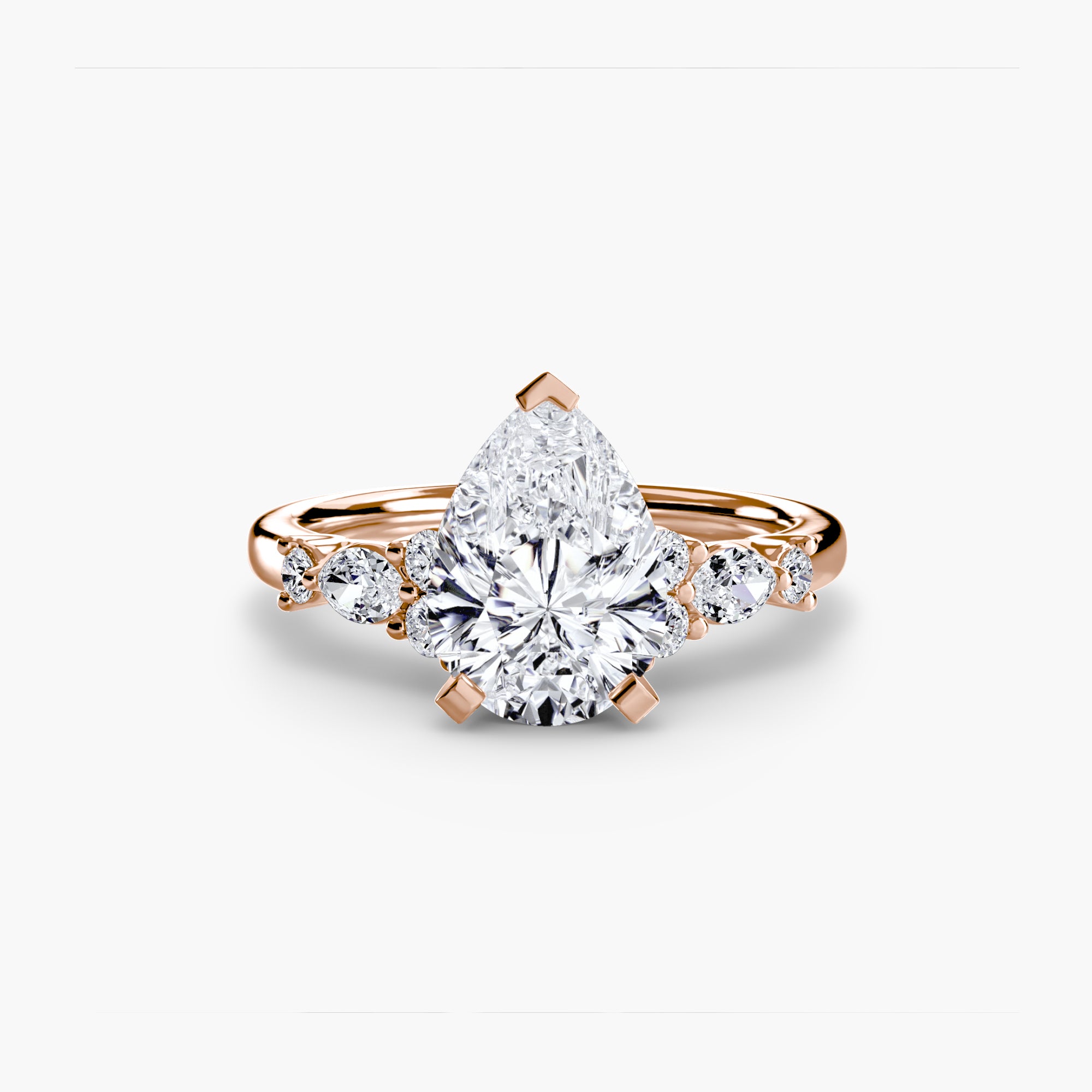 Anello solitario con dettaglio floreale — montatura