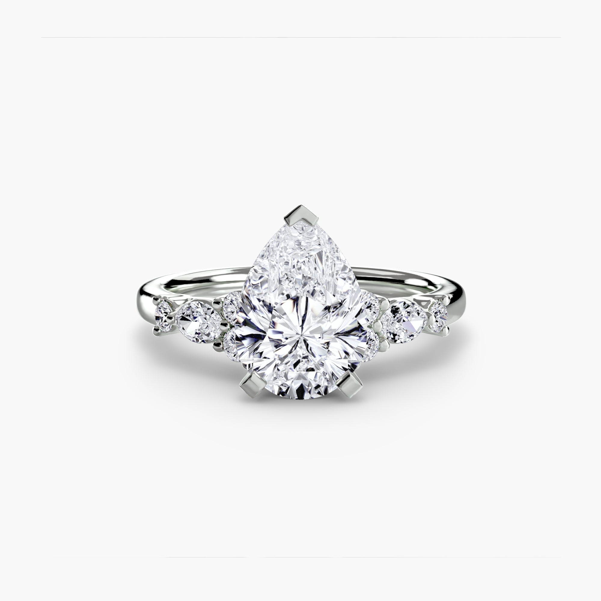 Anello solitario con dettaglio floreale — montatura