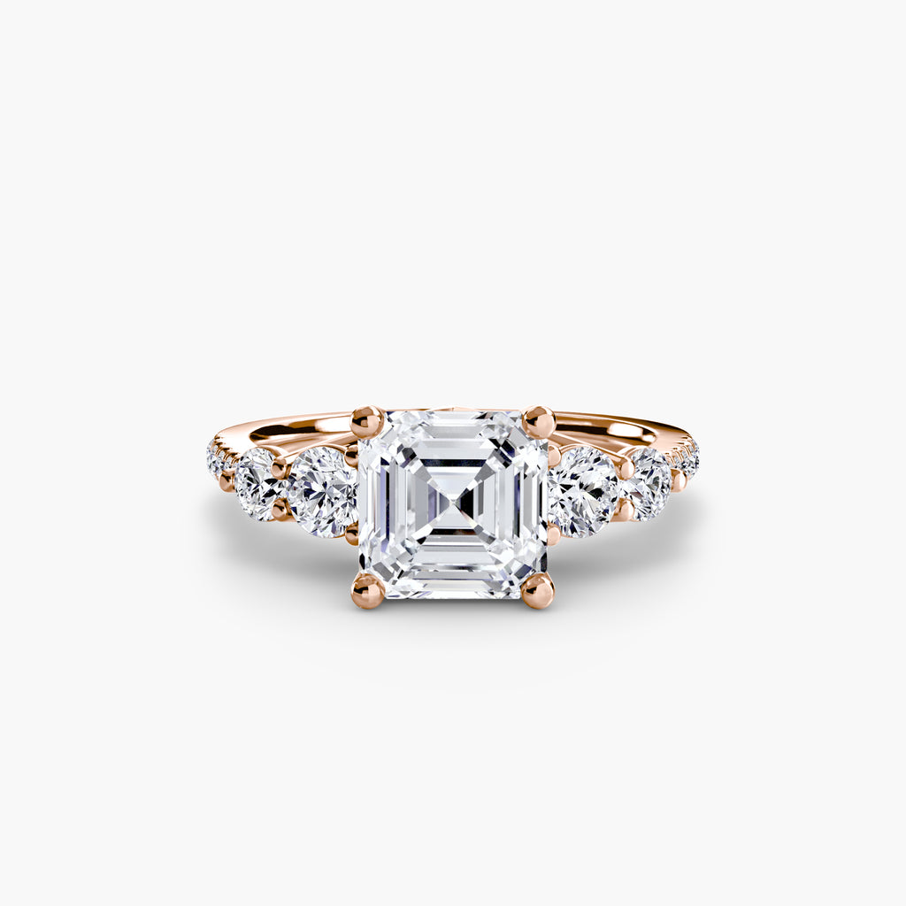 Anello cinque pietre con pavé — montatura
