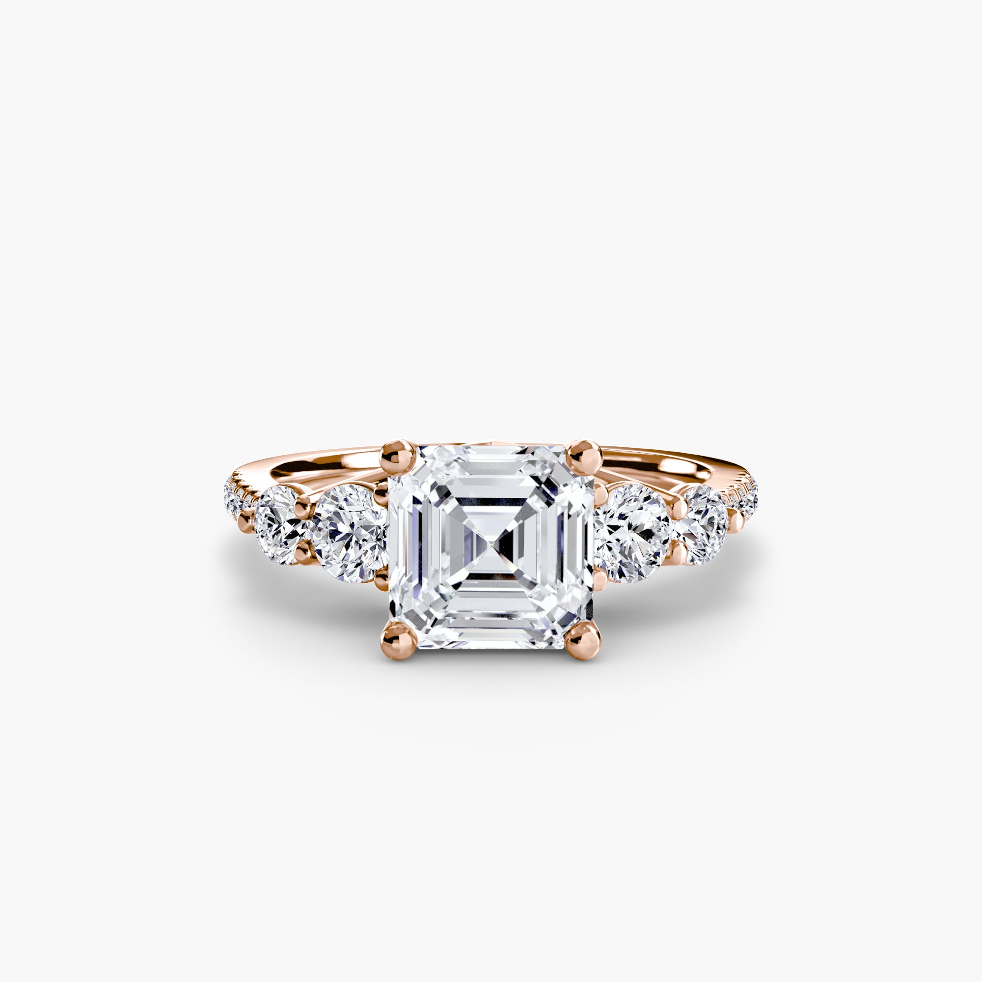 Anello cinque pietre con pavé — montatura