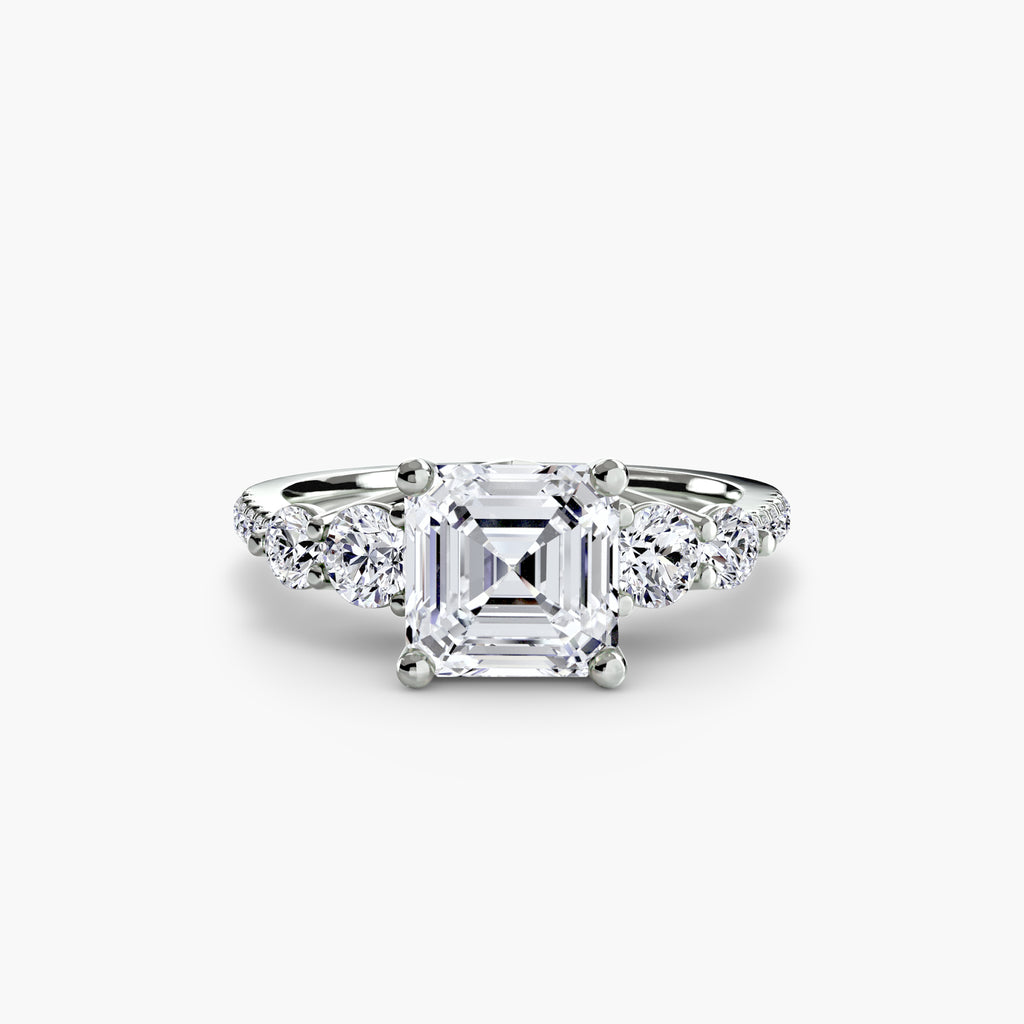 Anello cinque pietre con pavé — montatura