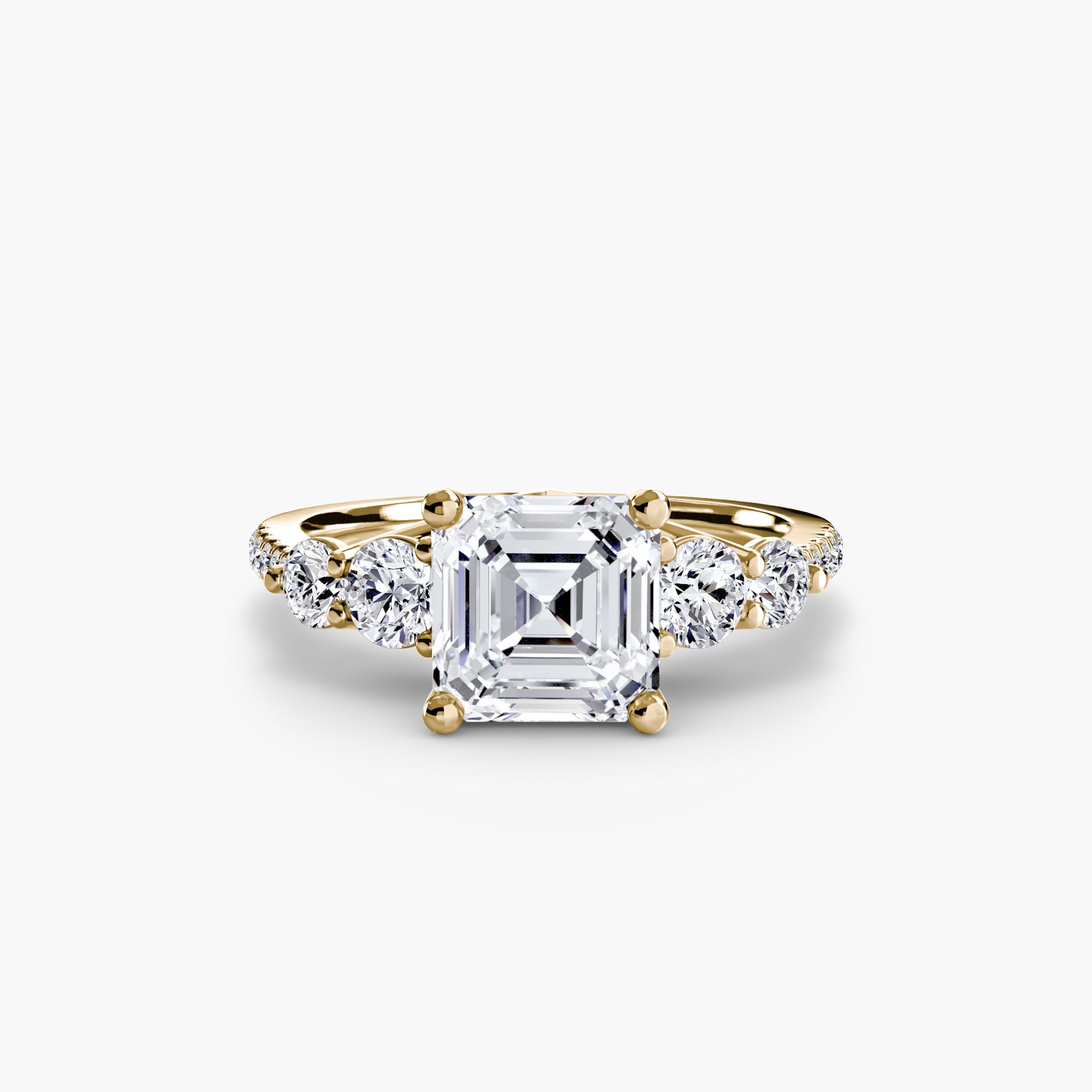 Anello cinque pietre con pavé — montatura