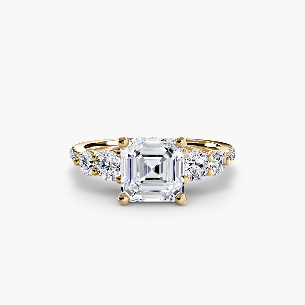 Anello cinque pietre con pavé — montatura