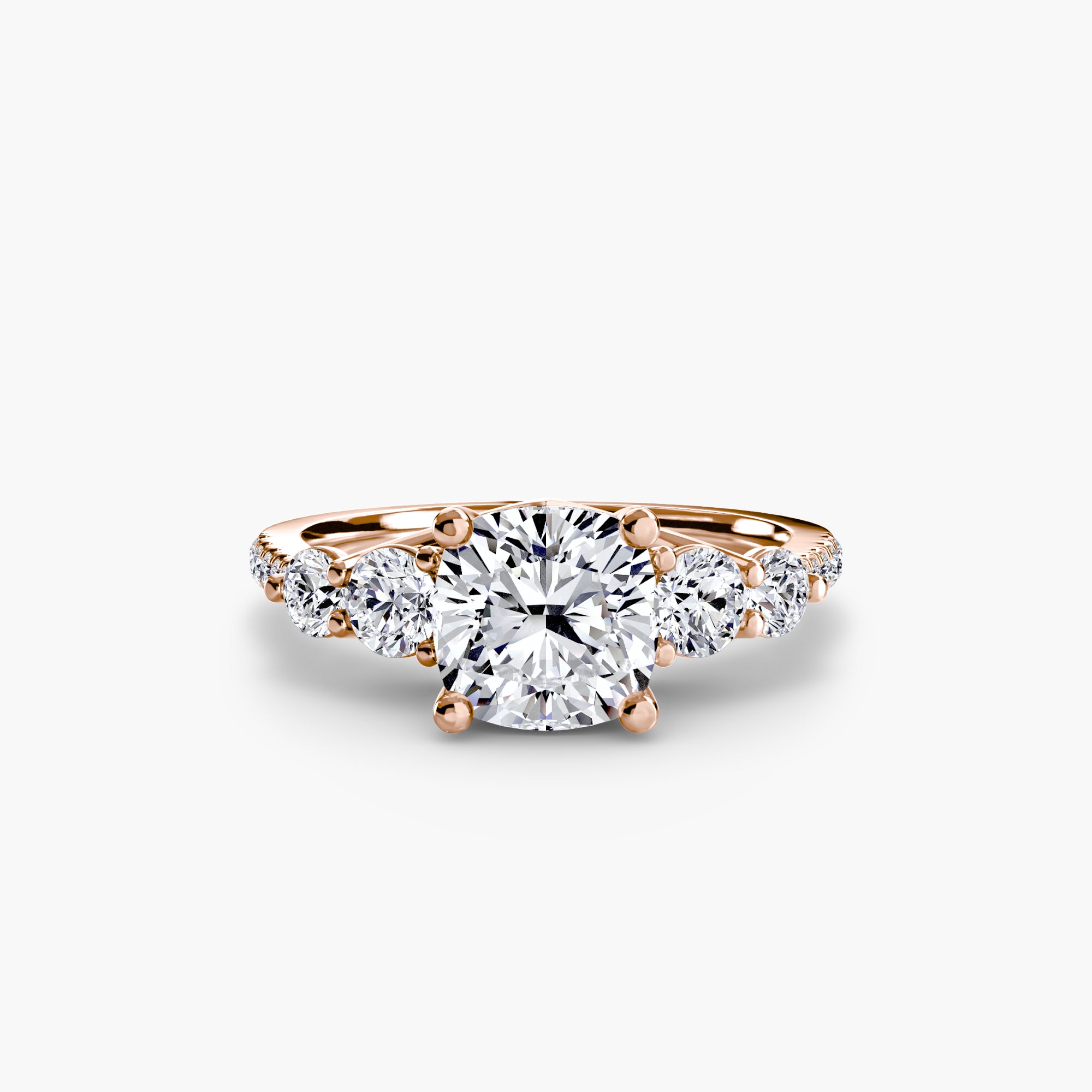 Anello cinque pietre con pavé — montatura