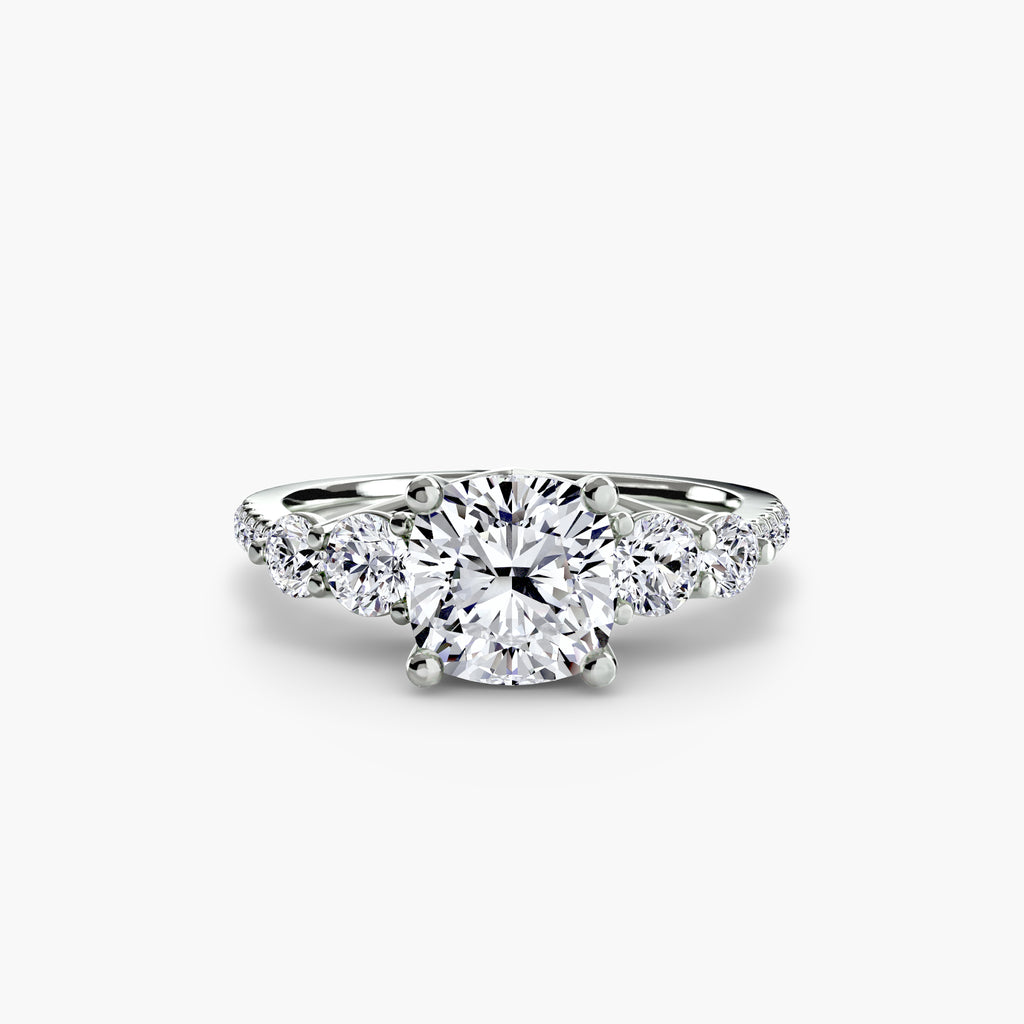 Anello cinque pietre con pavé — montatura