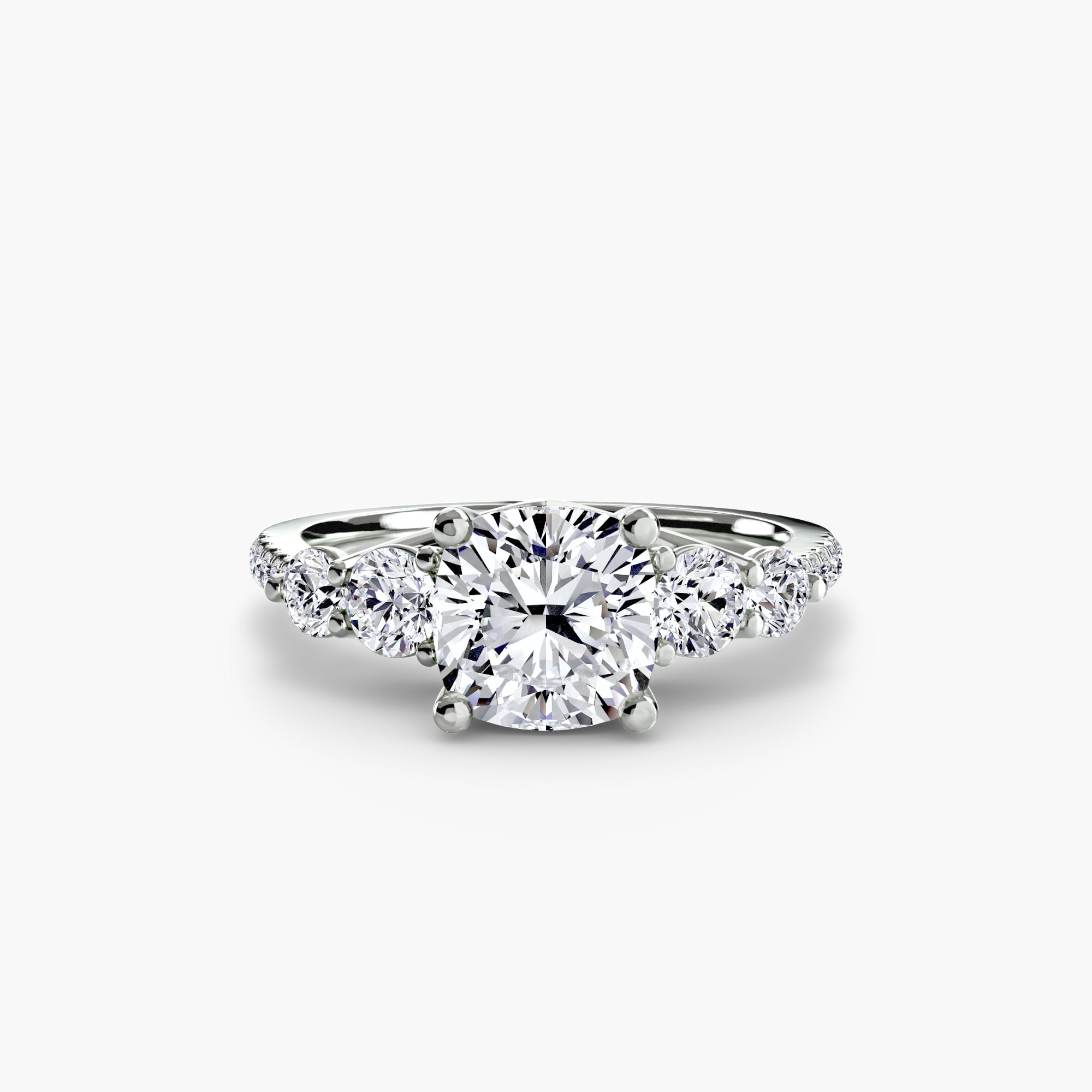Anello cinque pietre con pavé — montatura
