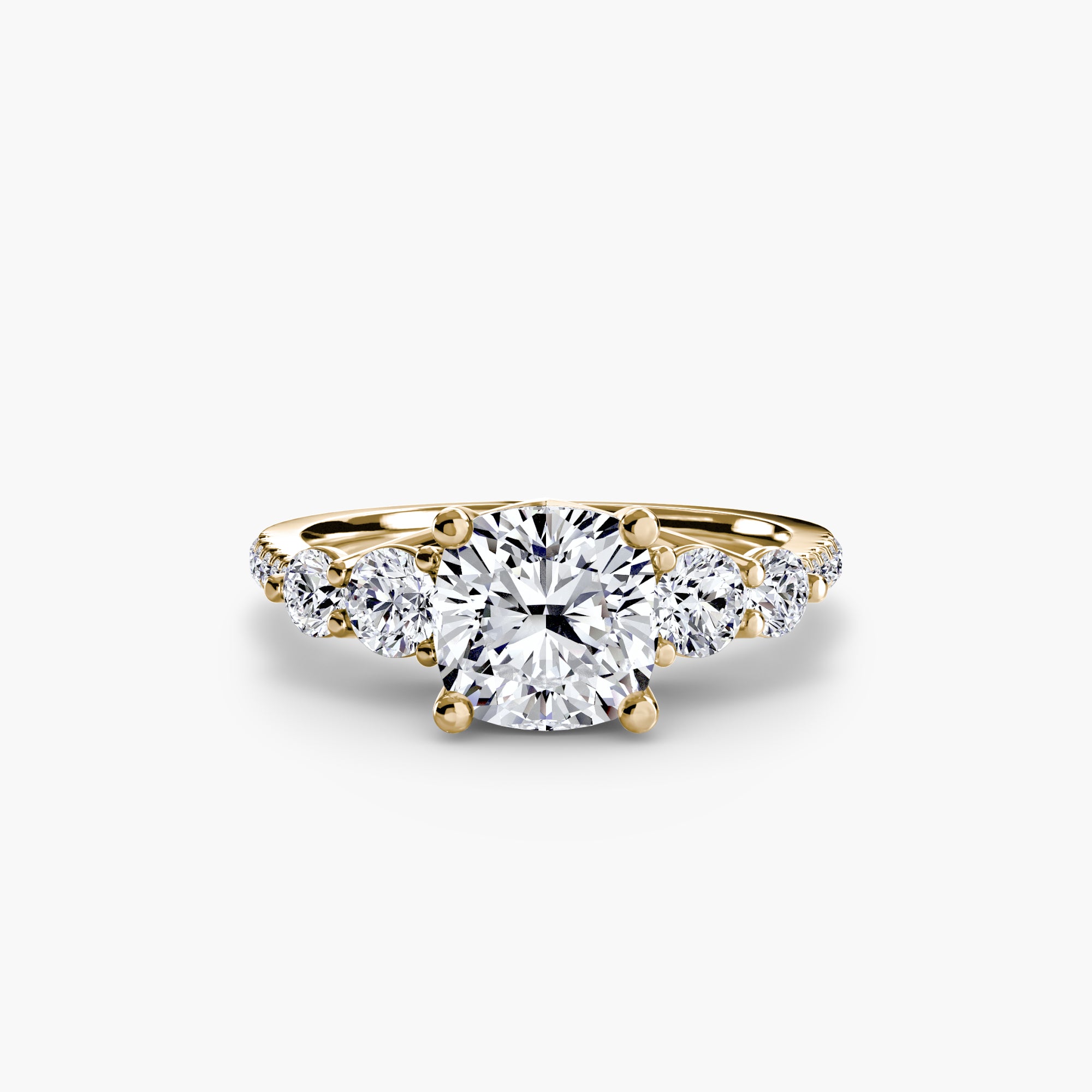 Anello cinque pietre con pavé — montatura