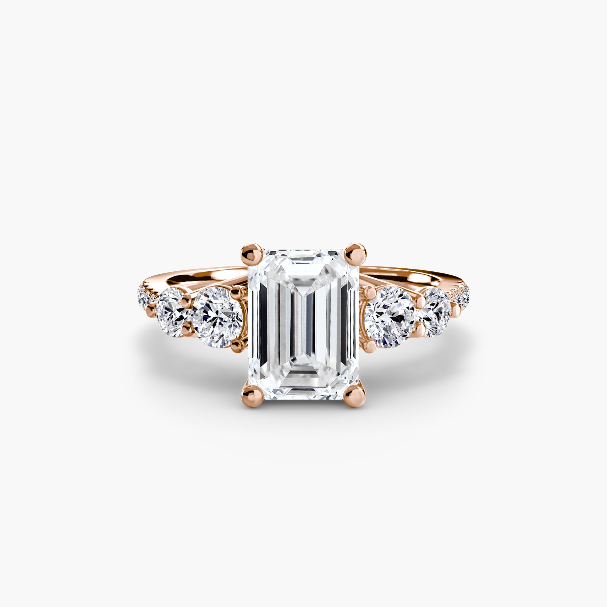 Anello cinque pietre con pavé — montatura