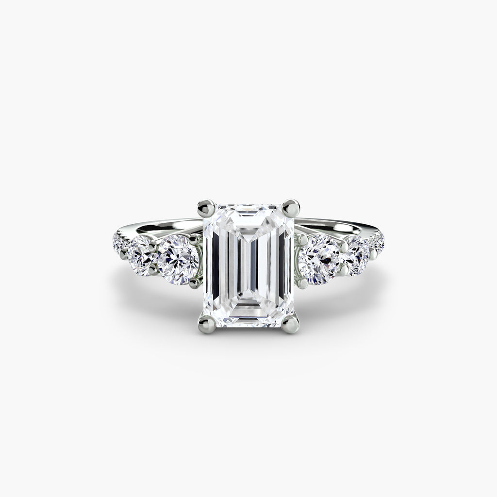 Anello cinque pietre con pavé — montatura