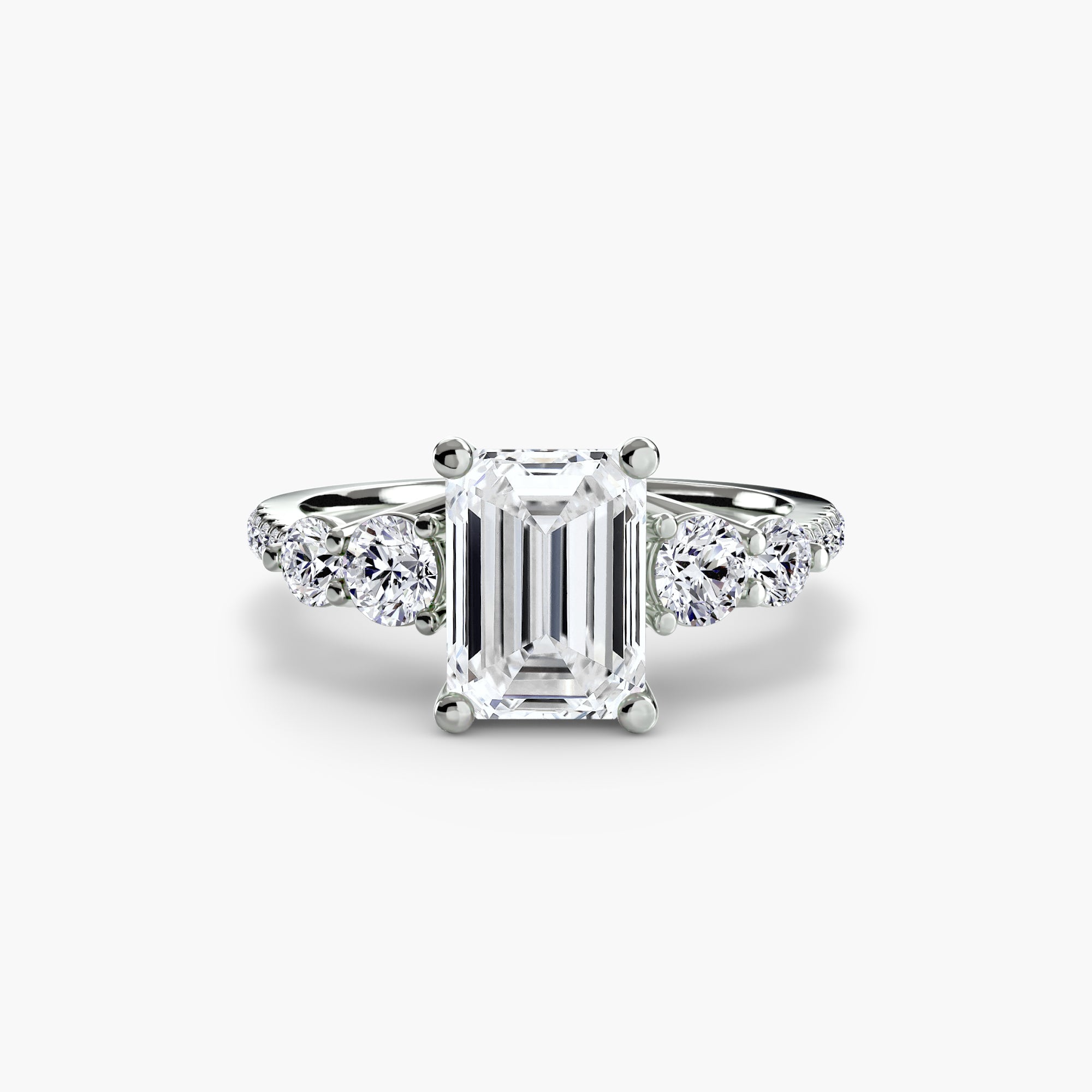 Anello cinque pietre con pavé — montatura