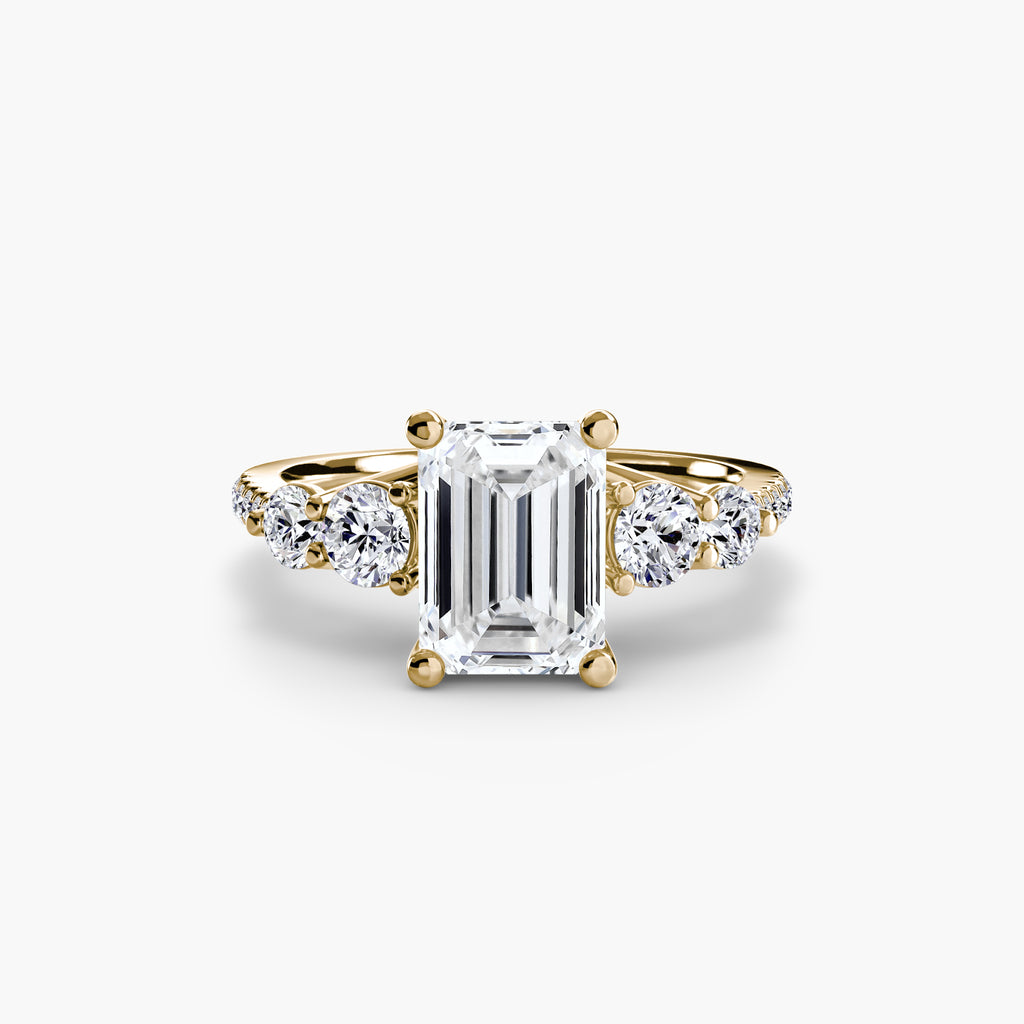 Anello cinque pietre con pavé — montatura