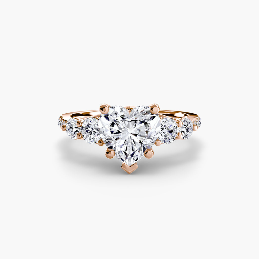 Anello cinque pietre con pavé — montatura