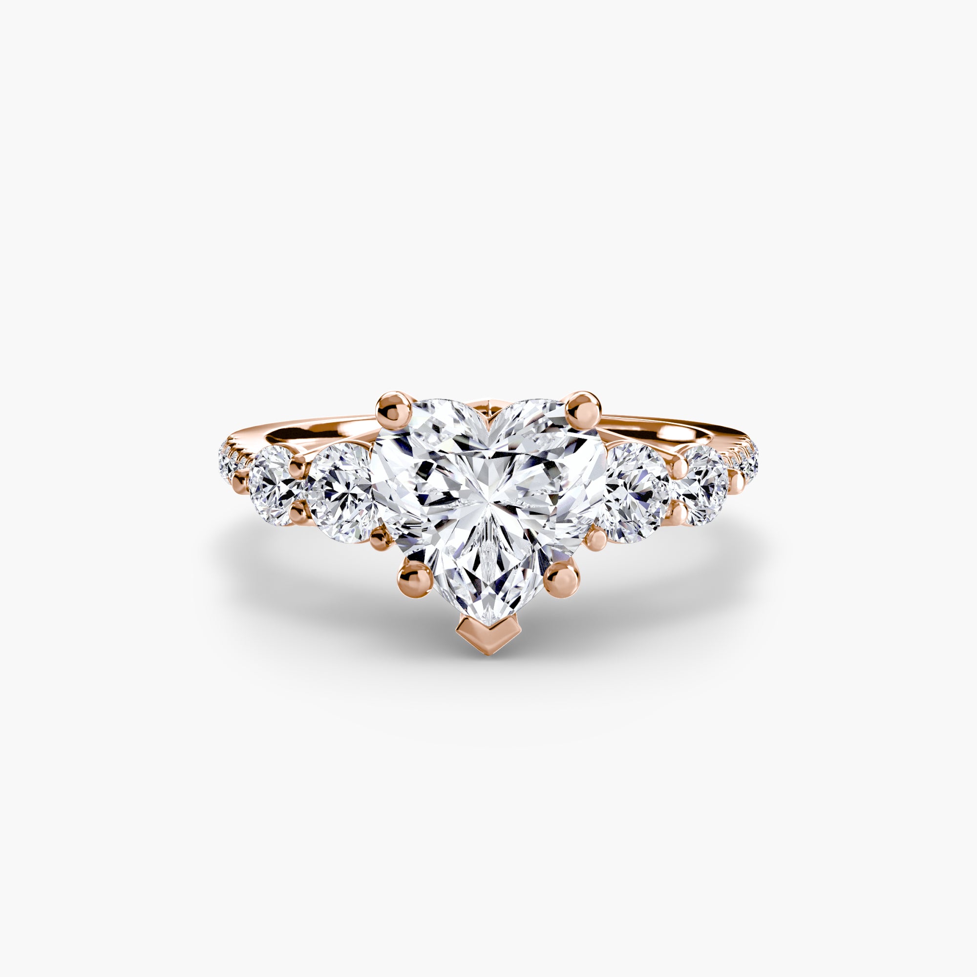 Anello cinque pietre con pavé — montatura