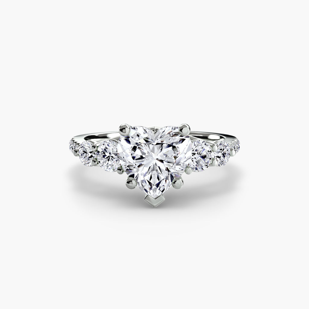 Anello cinque pietre con pavé — montatura
