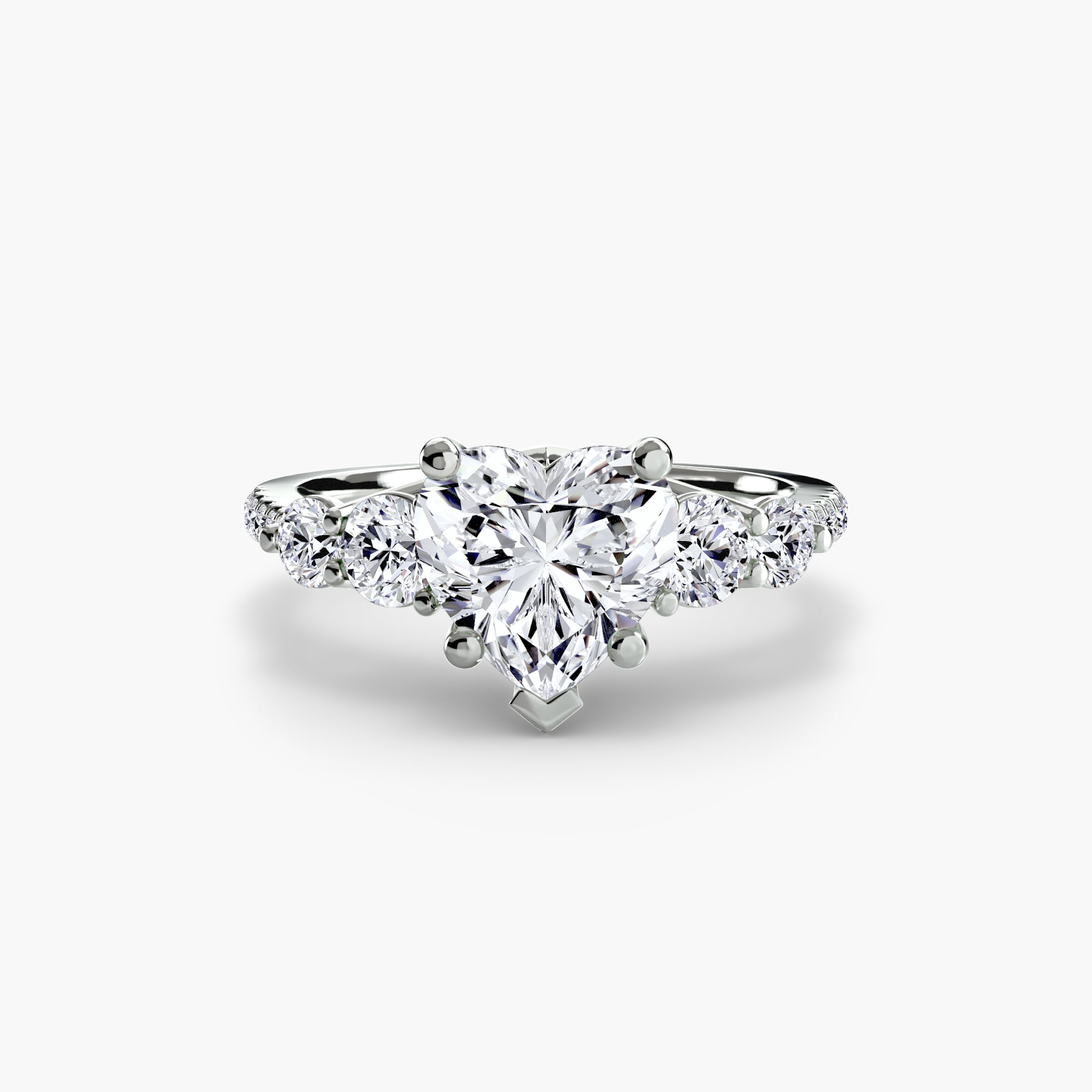Anello cinque pietre con pavé — montatura