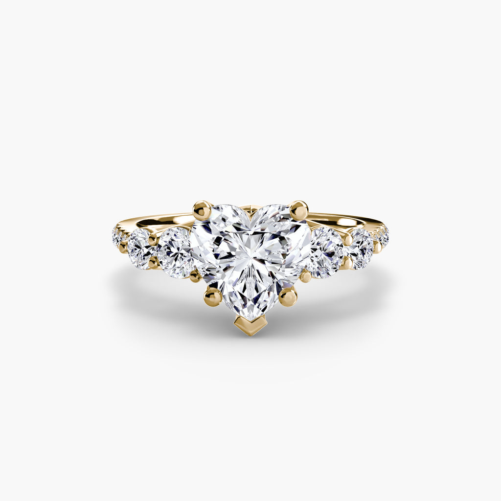 Anello cinque pietre con pavé — montatura