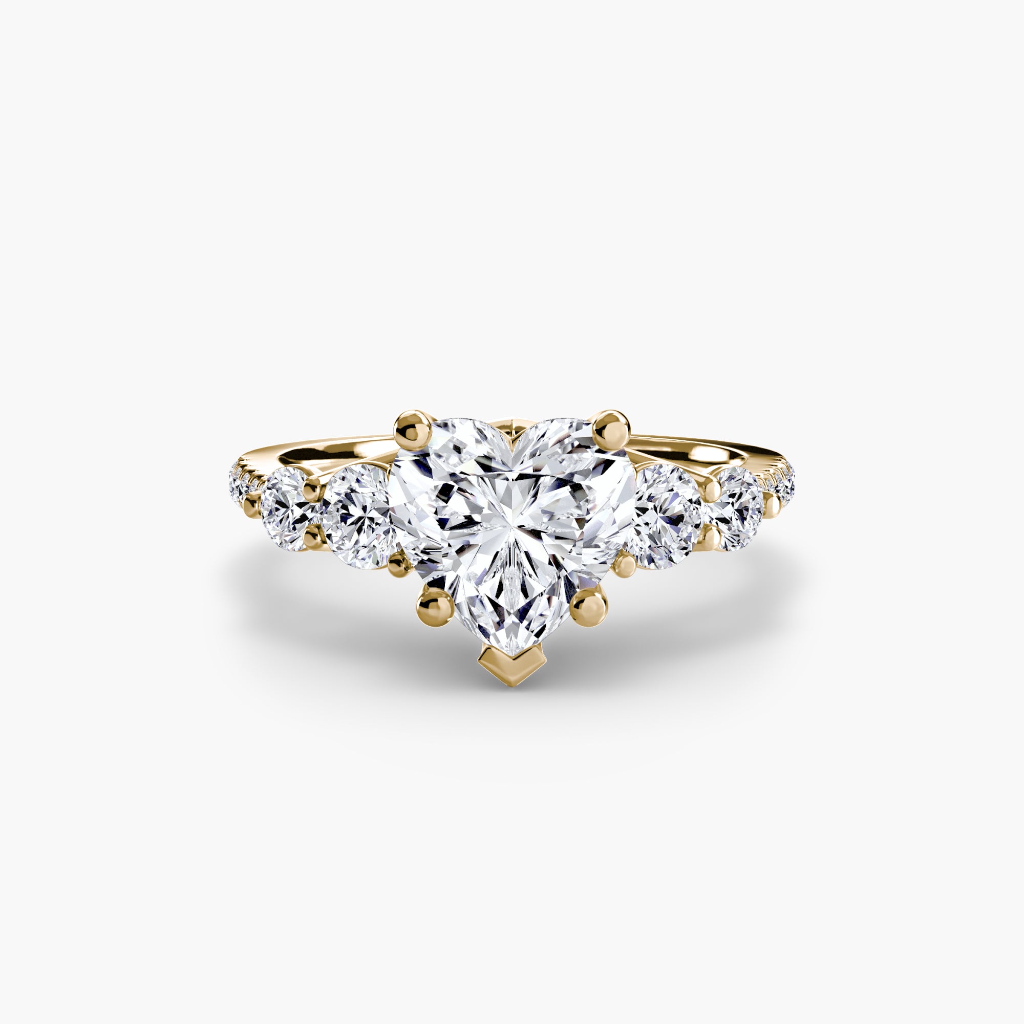 Anello cinque pietre con pavé — montatura