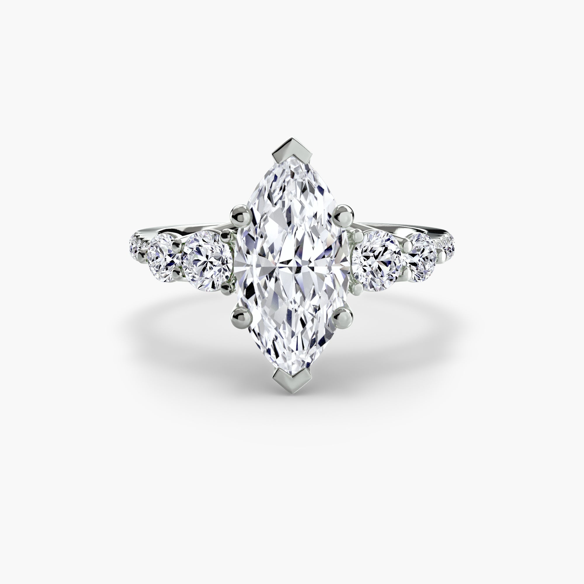 Anello cinque pietre con pavé — montatura
