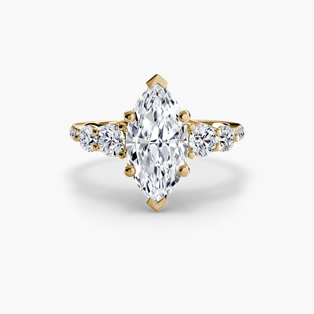 Anello cinque pietre con pavé — montatura