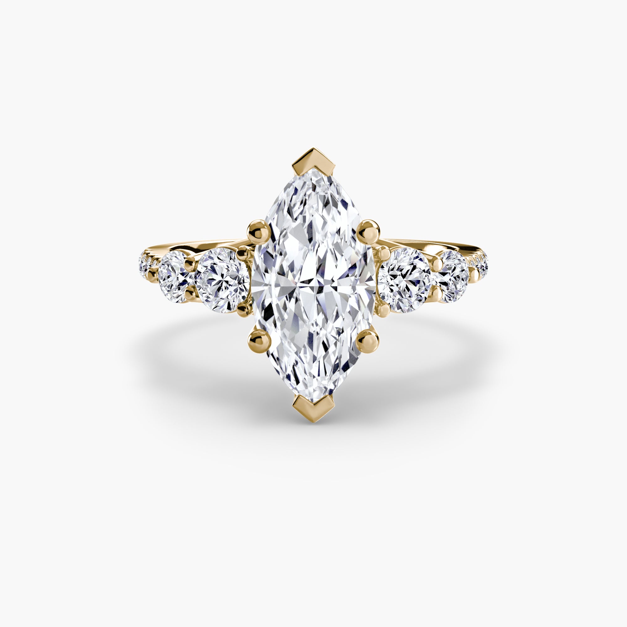 Anello cinque pietre con pavé — montatura