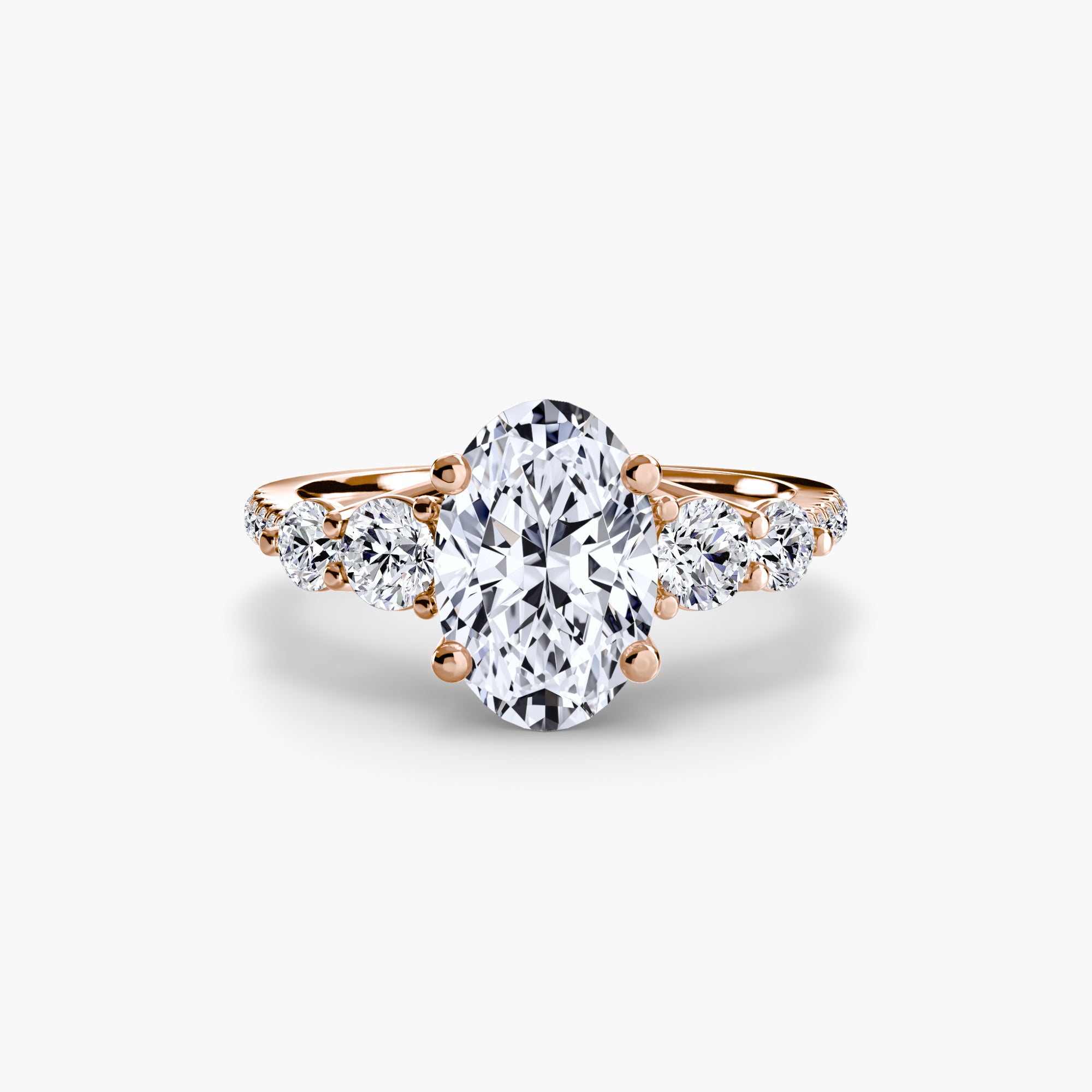 Anello cinque pietre con pavé — montatura