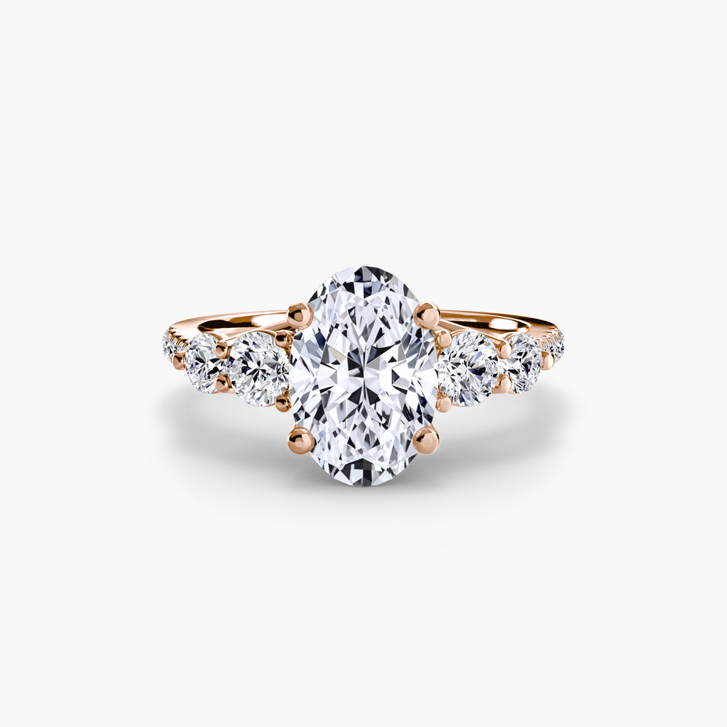 Anello cinque pietre con pavé — montatura