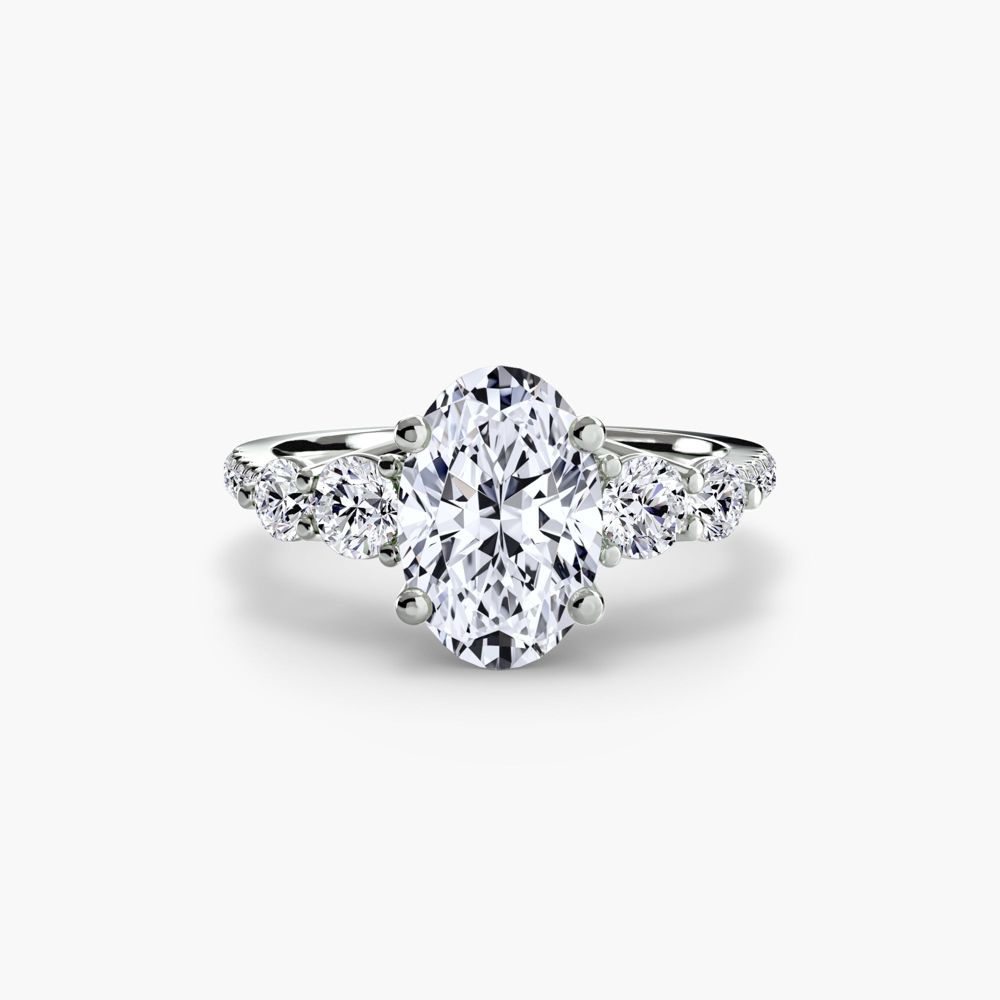 Anello cinque pietre con pavé — montatura