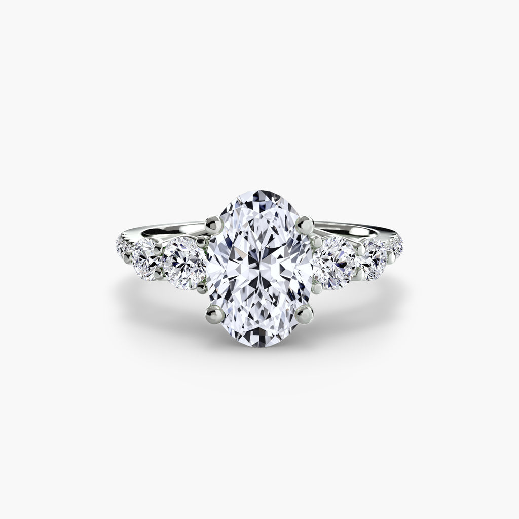 Anello cinque pietre con pavé — montatura