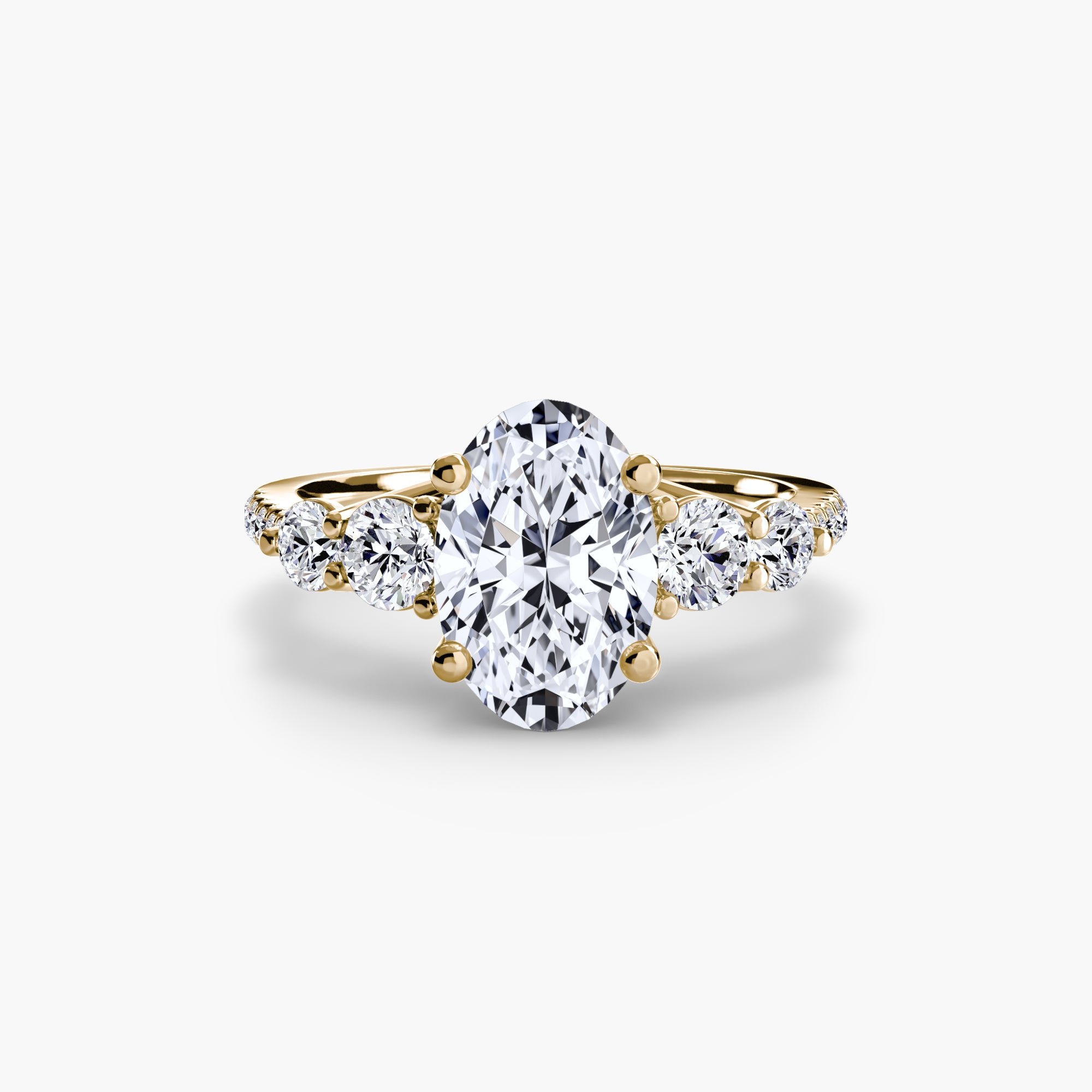 Anello cinque pietre con pavé — montatura