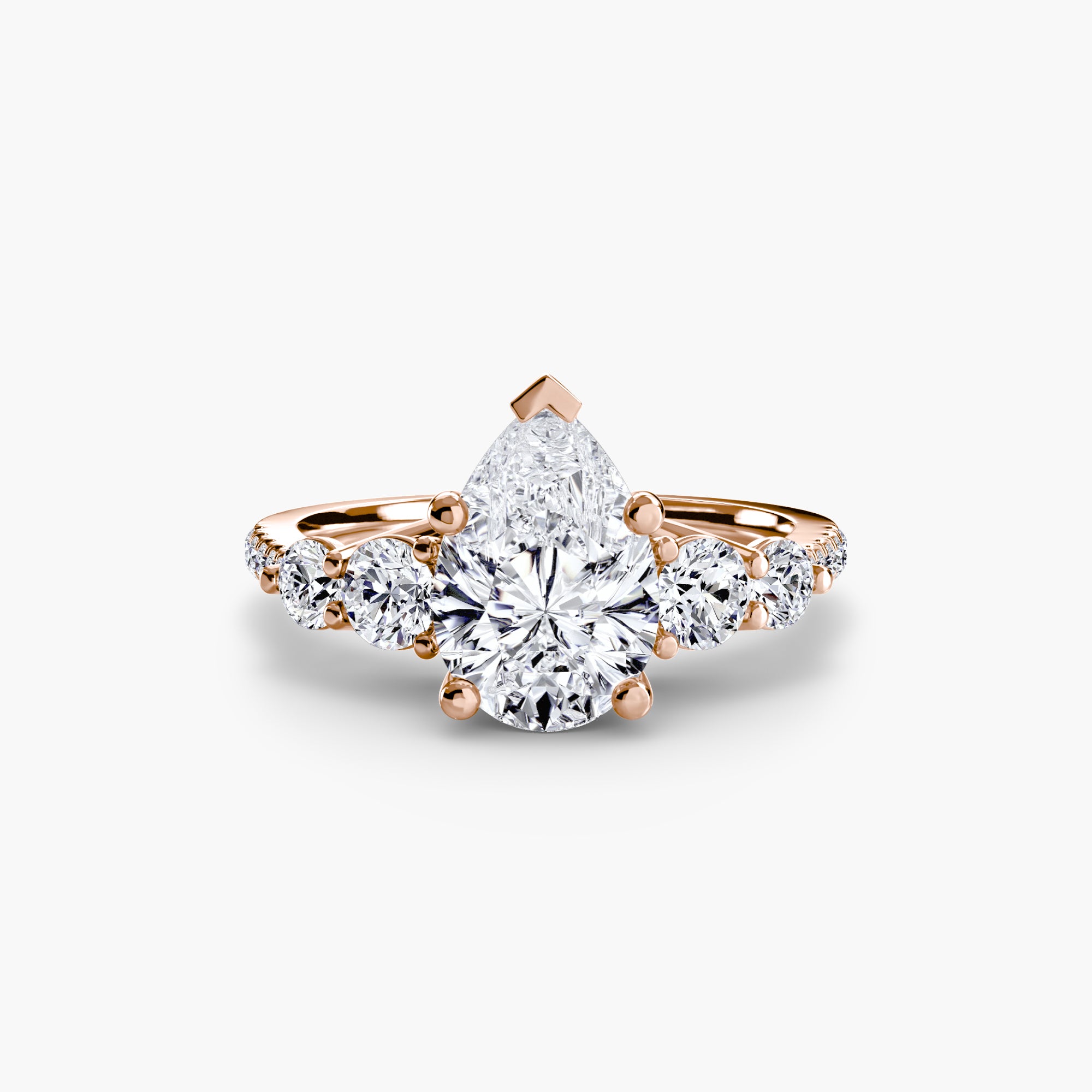 Anello cinque pietre con pavé — montatura