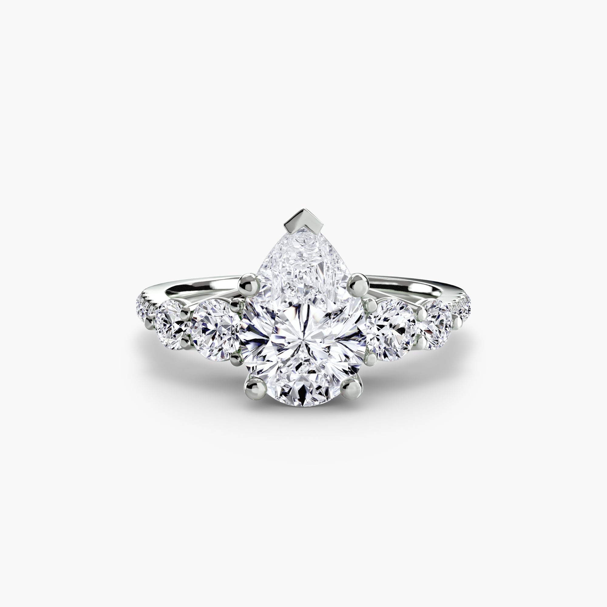 Anello cinque pietre con pavé — montatura