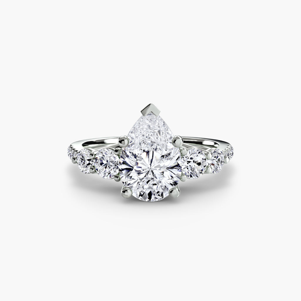 Anello cinque pietre con pavé — montatura