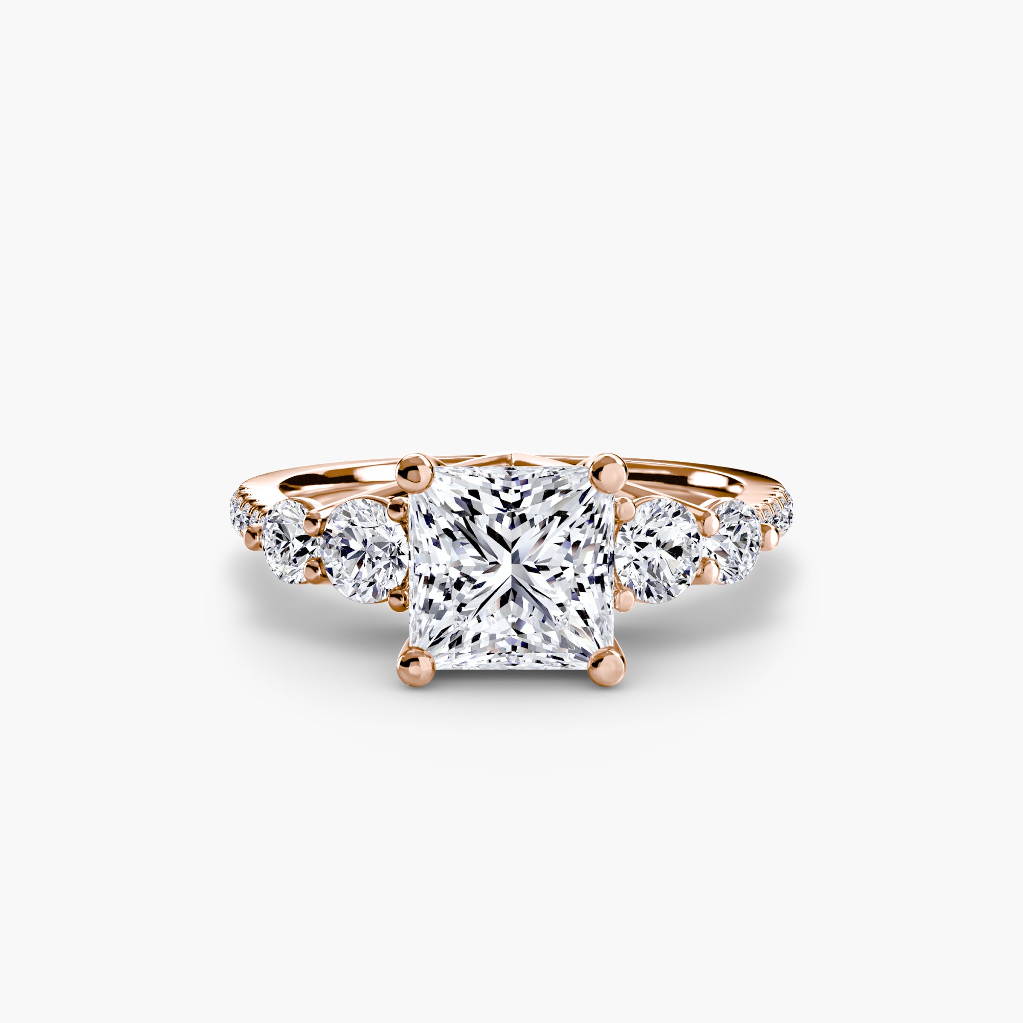 Anello cinque pietre con pavé — montatura