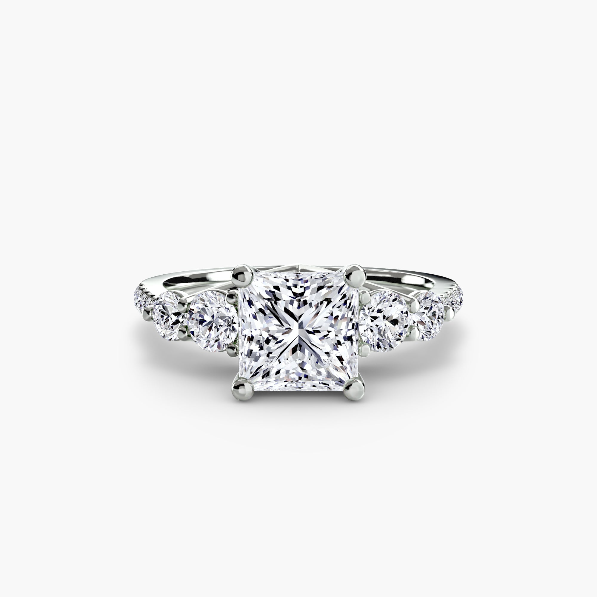 Anello cinque pietre con pavé — montatura