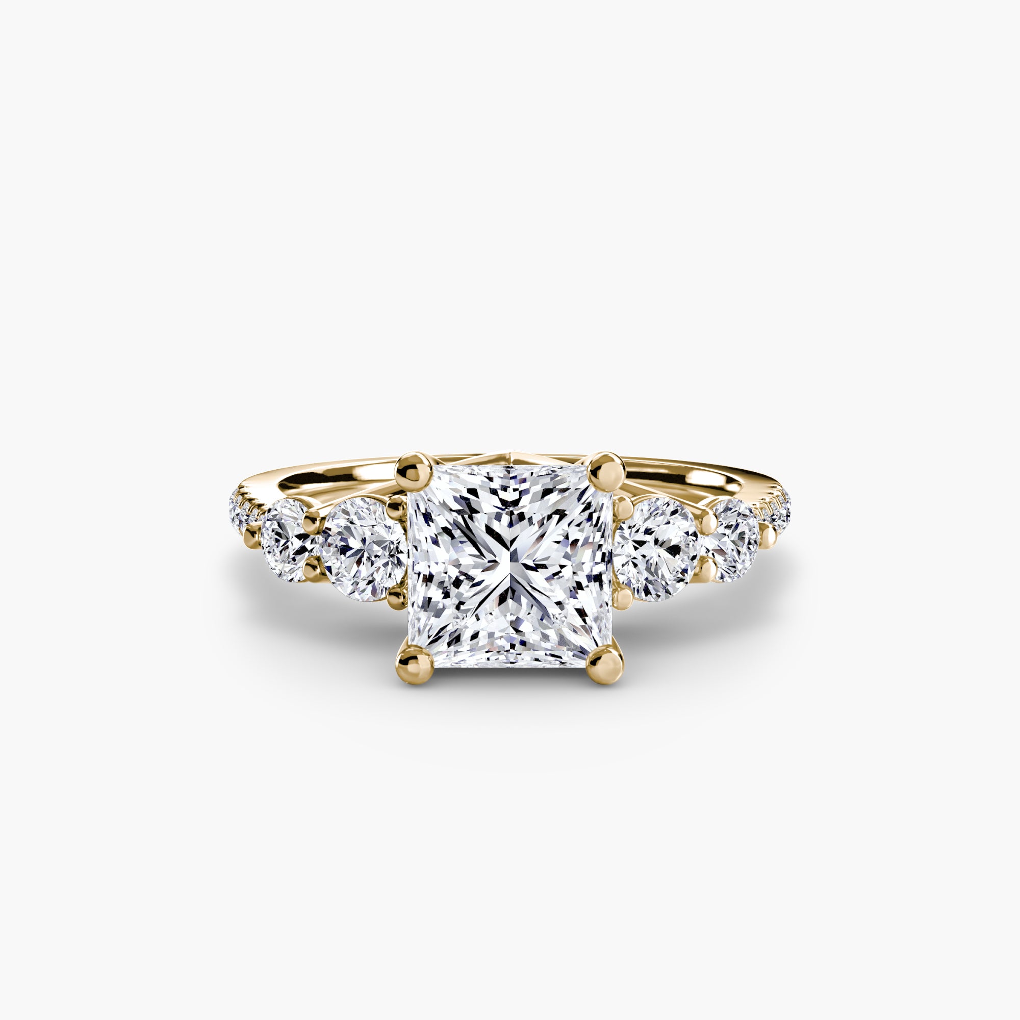 Anello cinque pietre con pavé — montatura