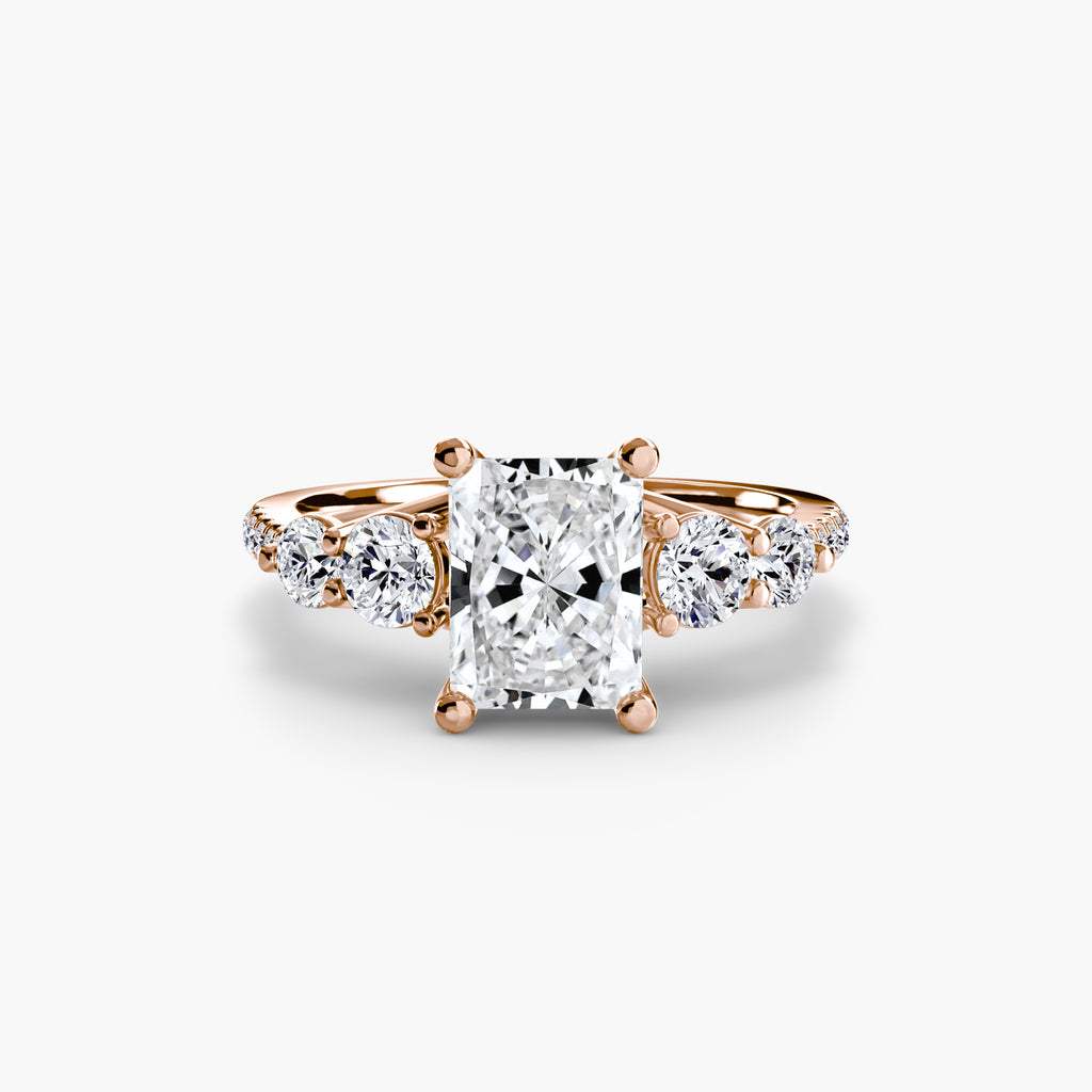 Anello cinque pietre con pavé — montatura