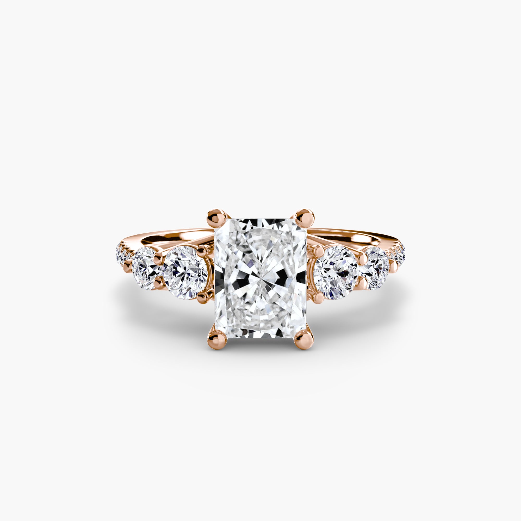 Anello cinque pietre con pavé — montatura