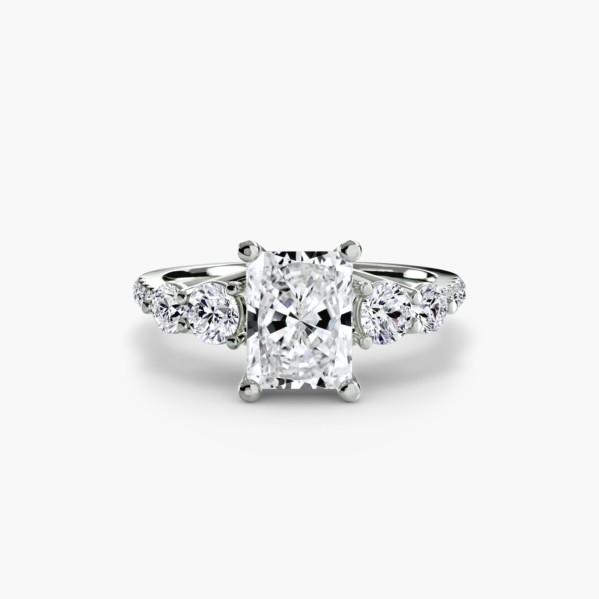 Anello cinque pietre con pavé — montatura