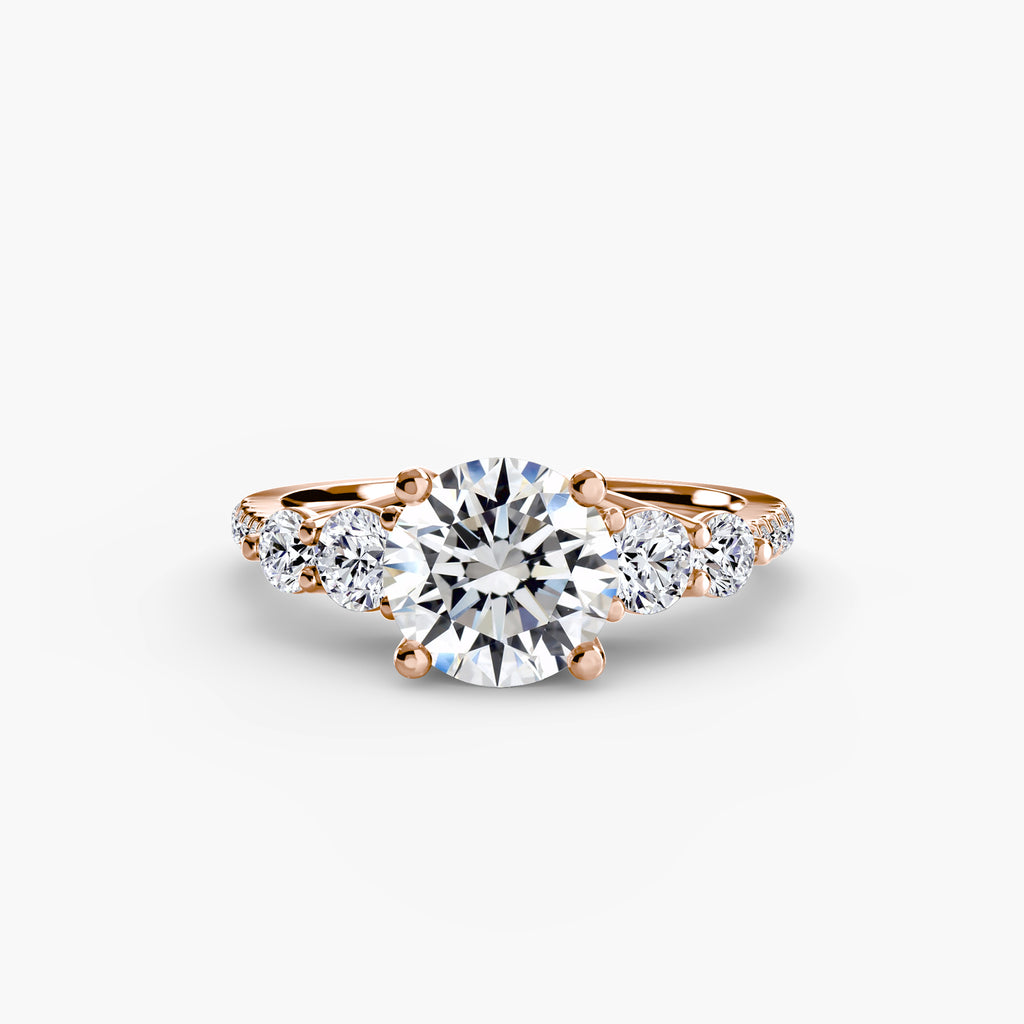 Anello cinque pietre con pavé — montatura