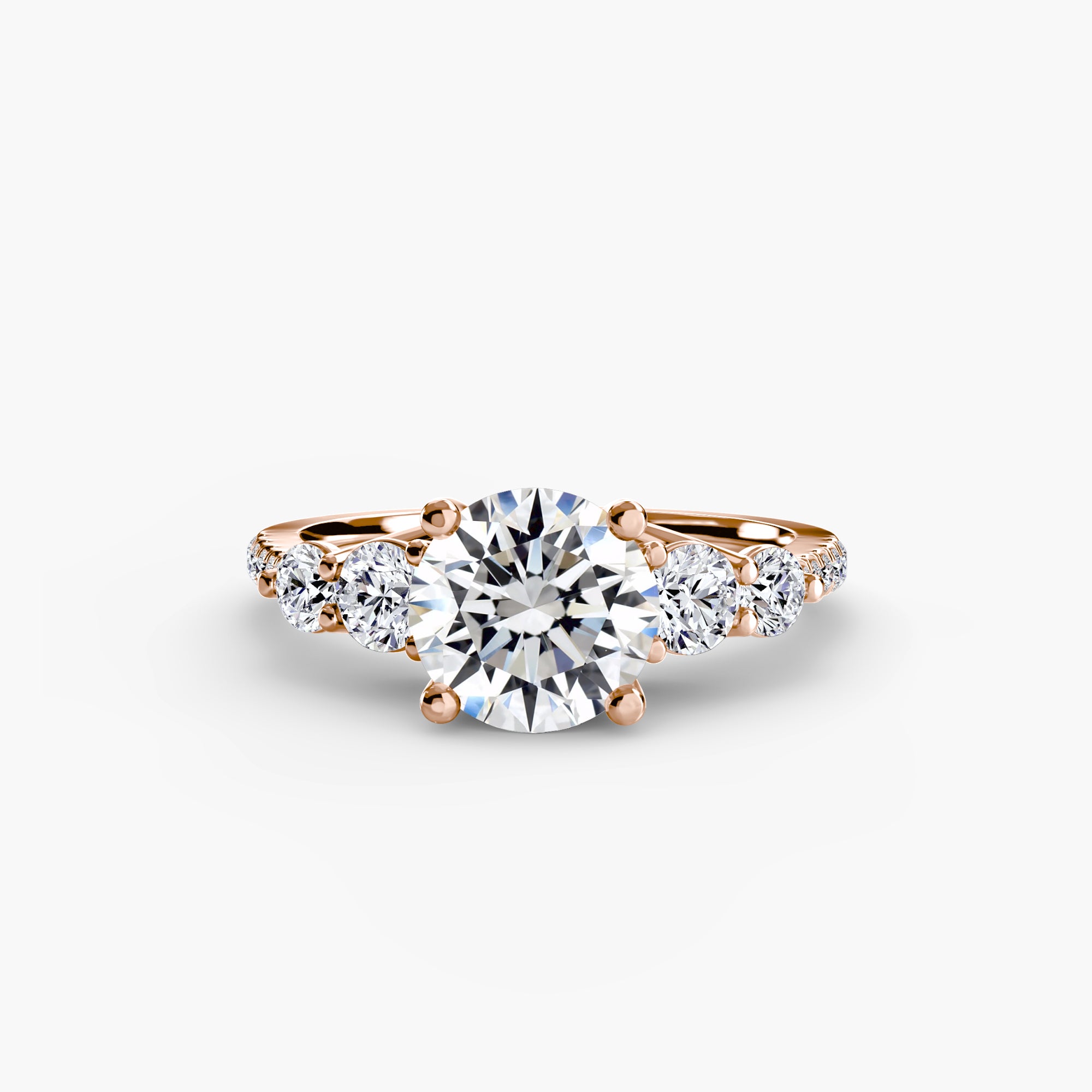 Anello cinque pietre con pavé — montatura