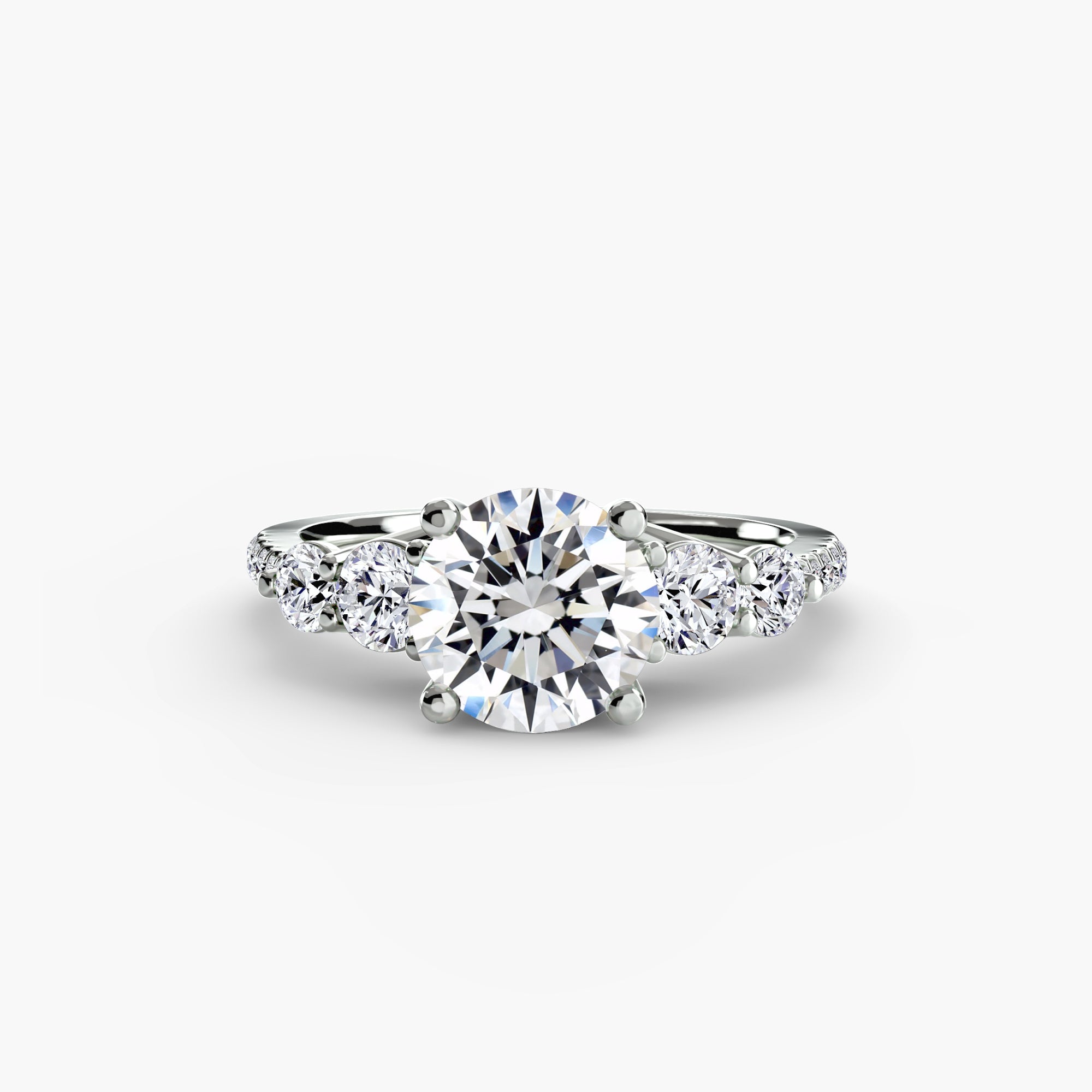 Anello cinque pietre con pavé — montatura