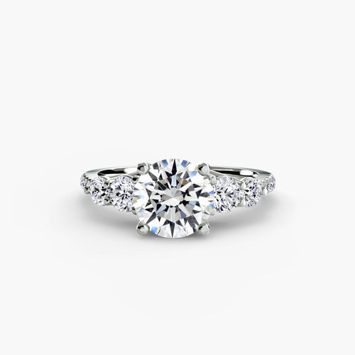 Anello cinque pietre con pavé — montatura