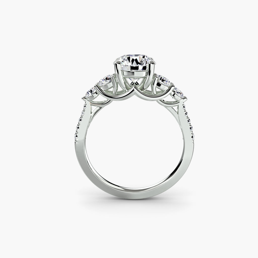 Anello cinque pietre con pavé — montatura