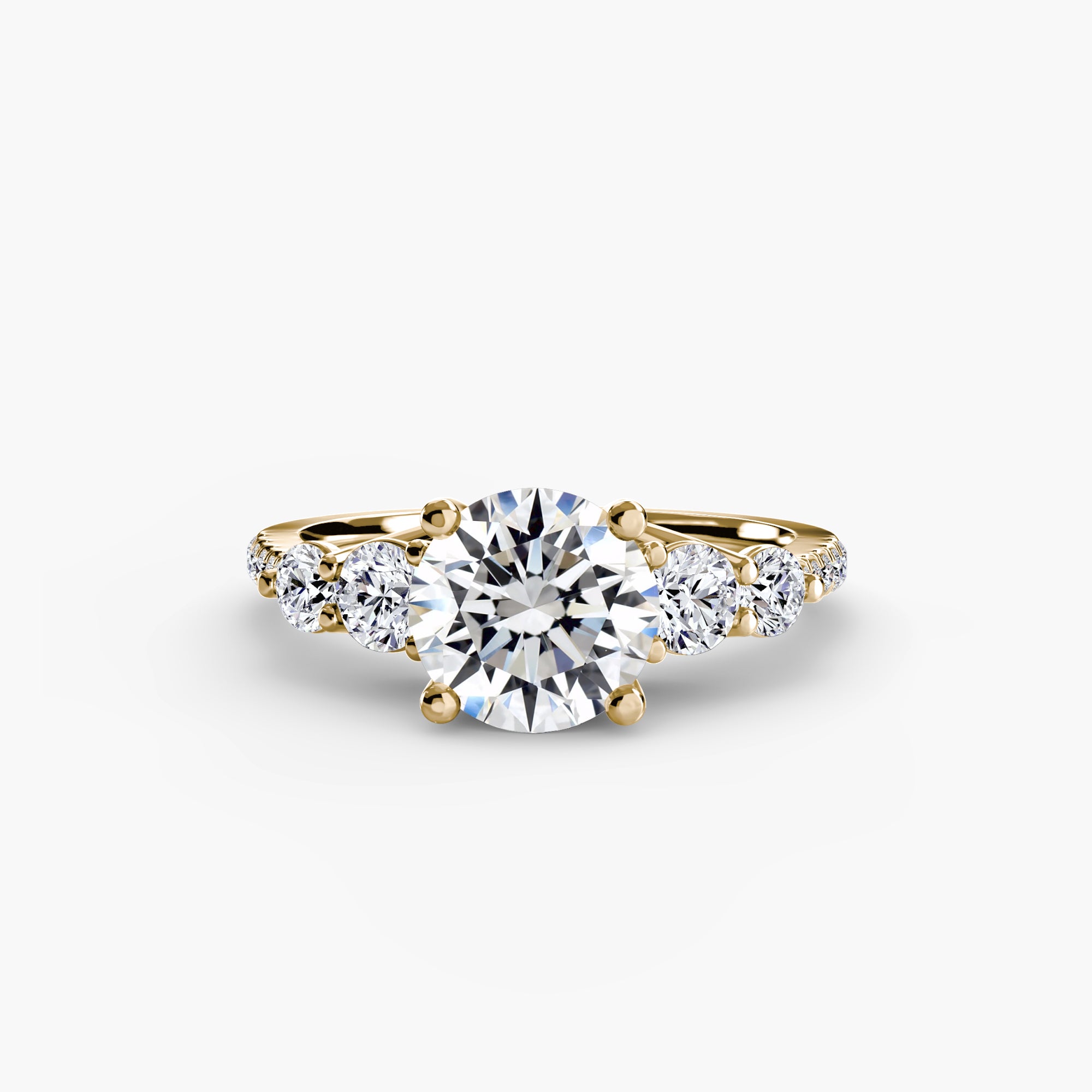 Anello cinque pietre con pavé — montatura