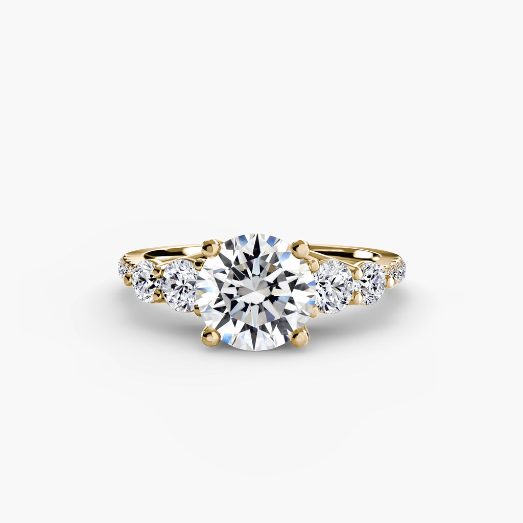 Anello cinque pietre con pavé — montatura
