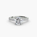 Anello solitario con pavé luminoso — montatura, 2,4 mm