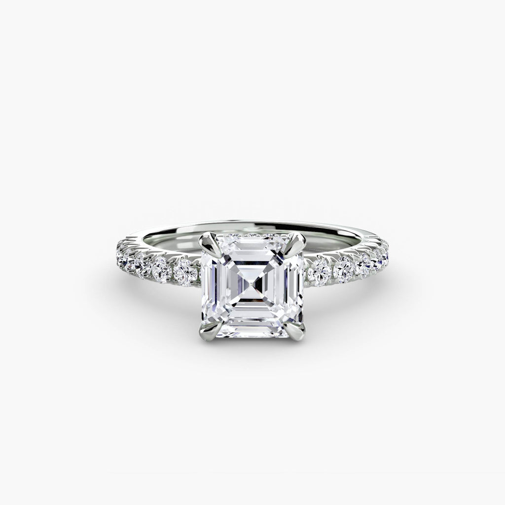 Anello solitario con pavé classico — montatura, 2,3 mm