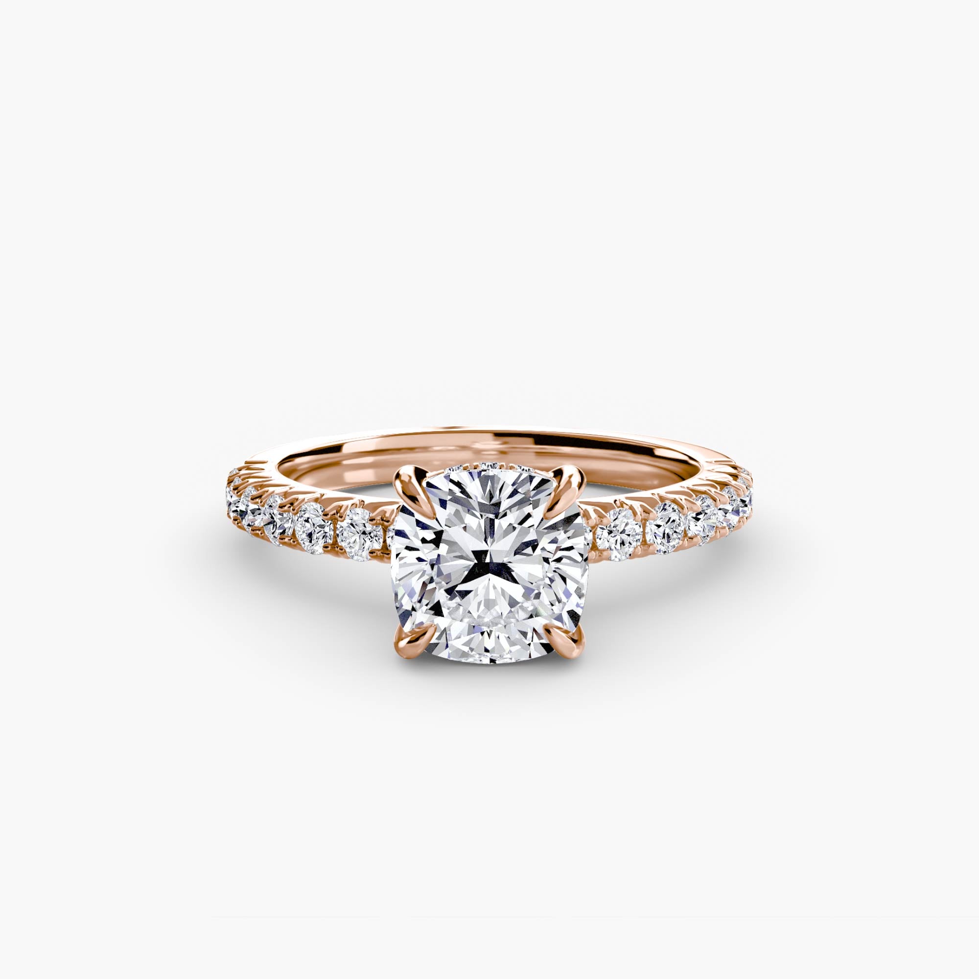 Anello solitario con pavé classico — montatura, 2,3 mm